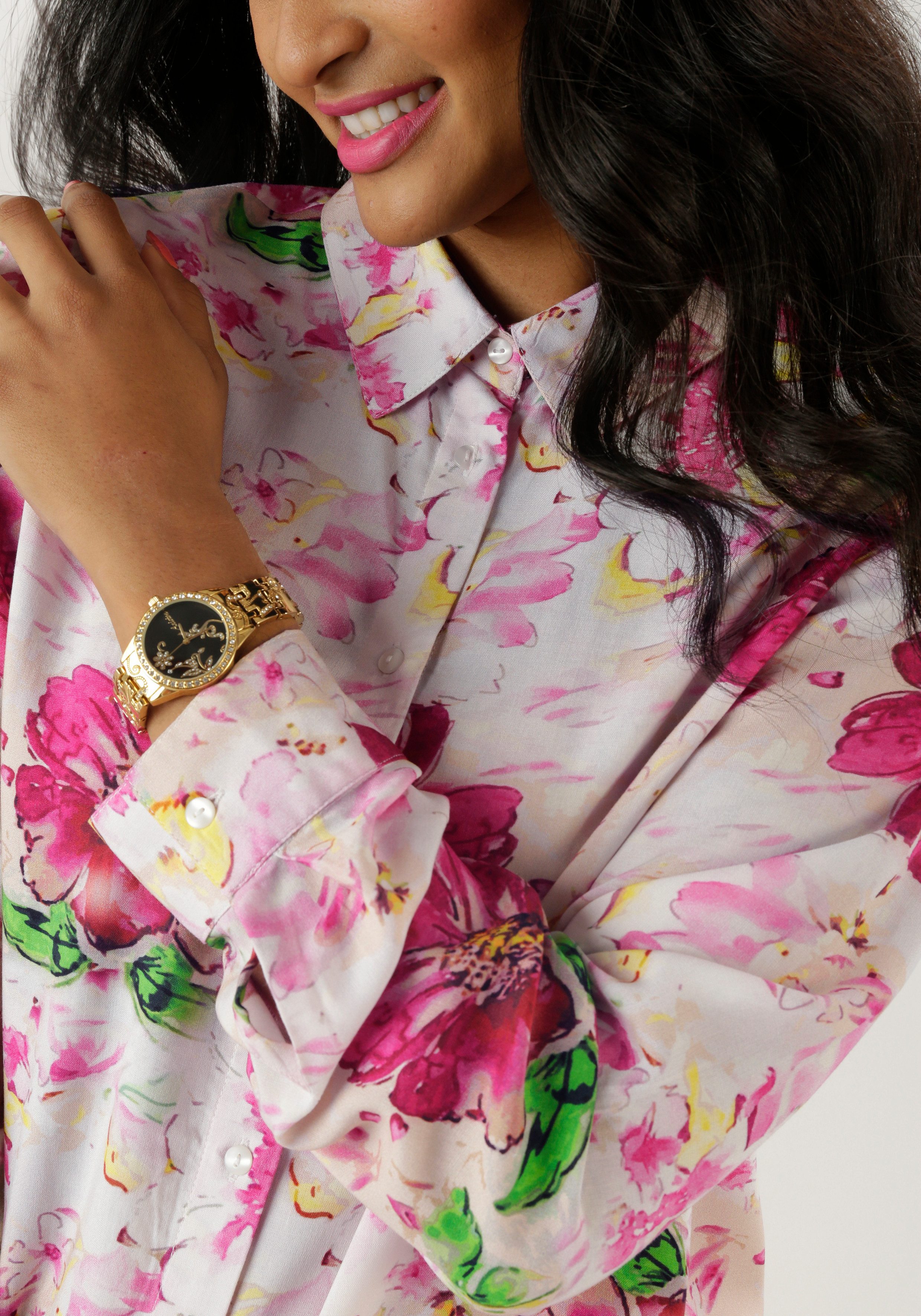 Aniston SELECTED Overhemdblouse met kleurharmonische bloemenprint - nieuwe collectie