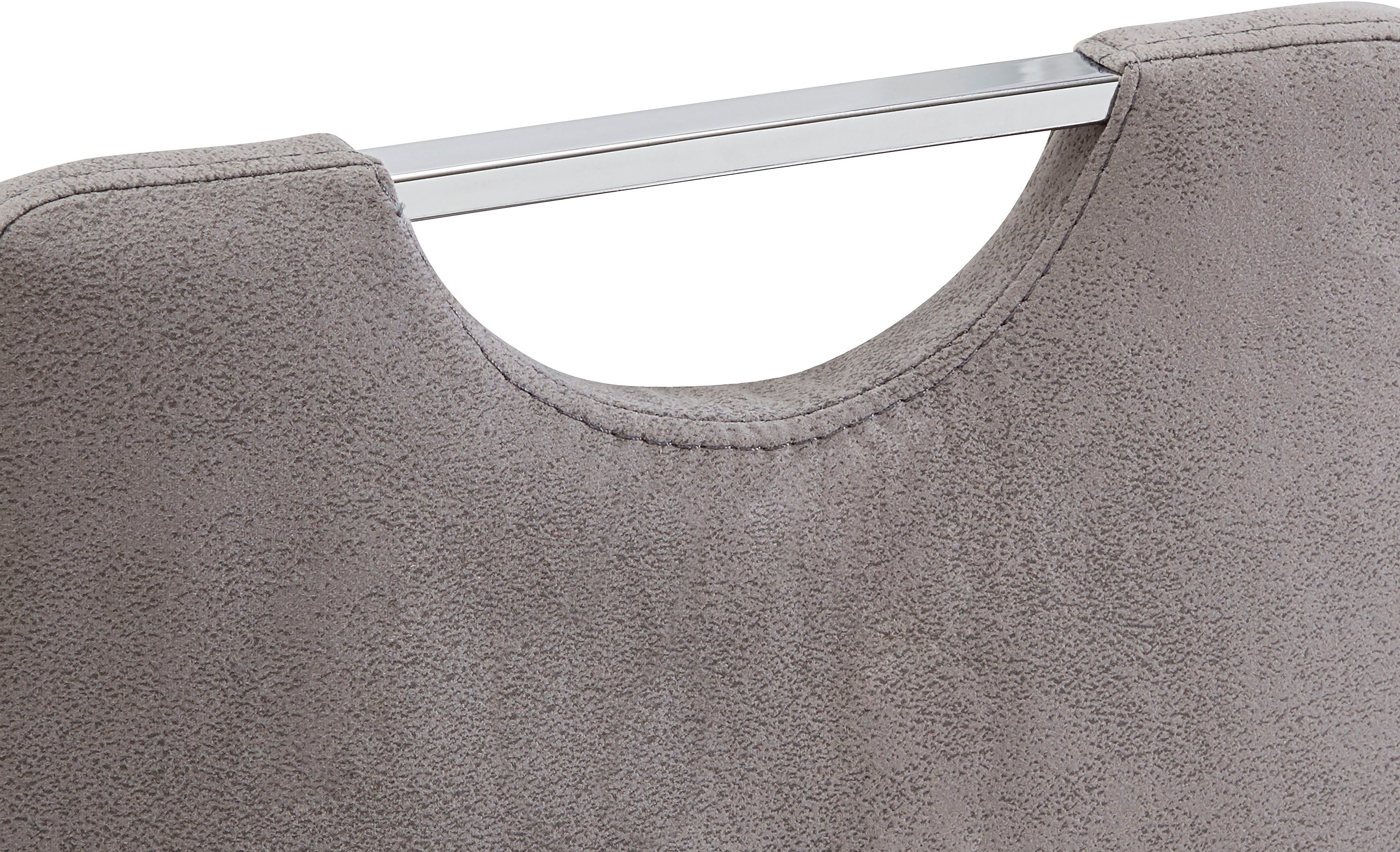 Home affaire Eetkamerstoel Milano (2 of 4 stuks), bekleding in microvezel of koord, sledestoel (set)