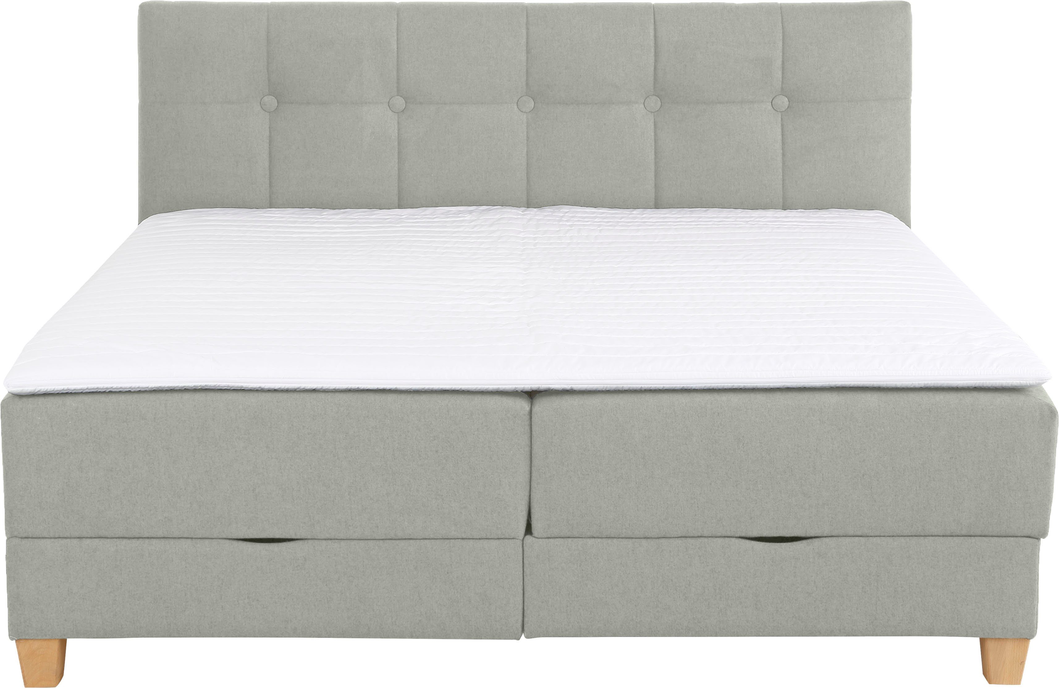 Home affaire Boxspring Lonrai in h2, h3 & h4 en xxl - verlengde 220 cm kiesbaar, incl. topper