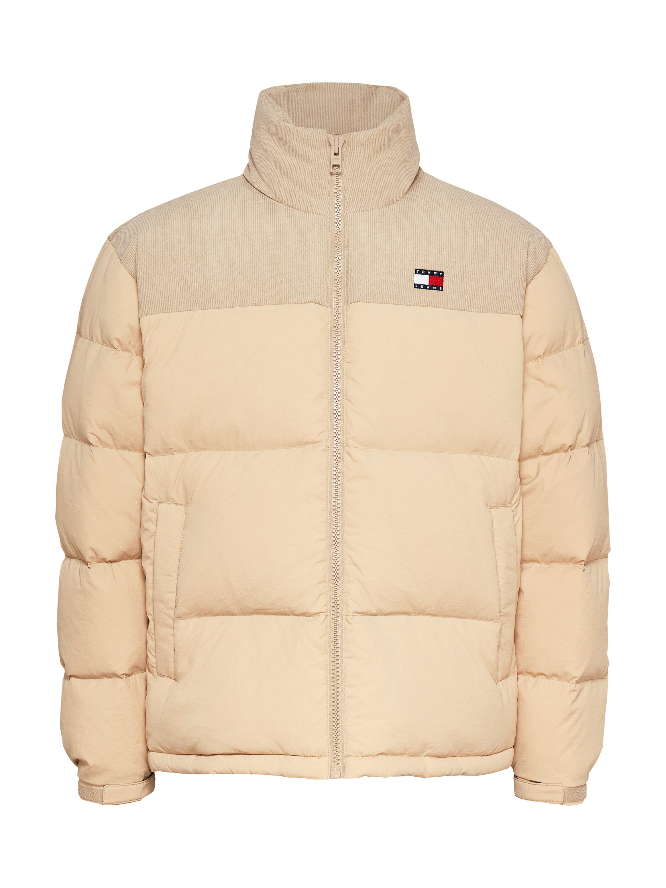 TOMMY JEANS Gewatteerde jas TJM CORD MIX ALASKA PUFFER met cord-inzetten op borst en schouders