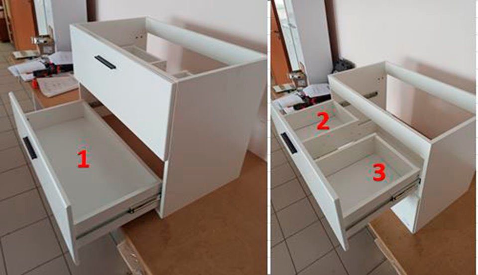 welltime Wastafelonderkast Ravenna Brede hangende wastafelonderkast met inbouwwastafel