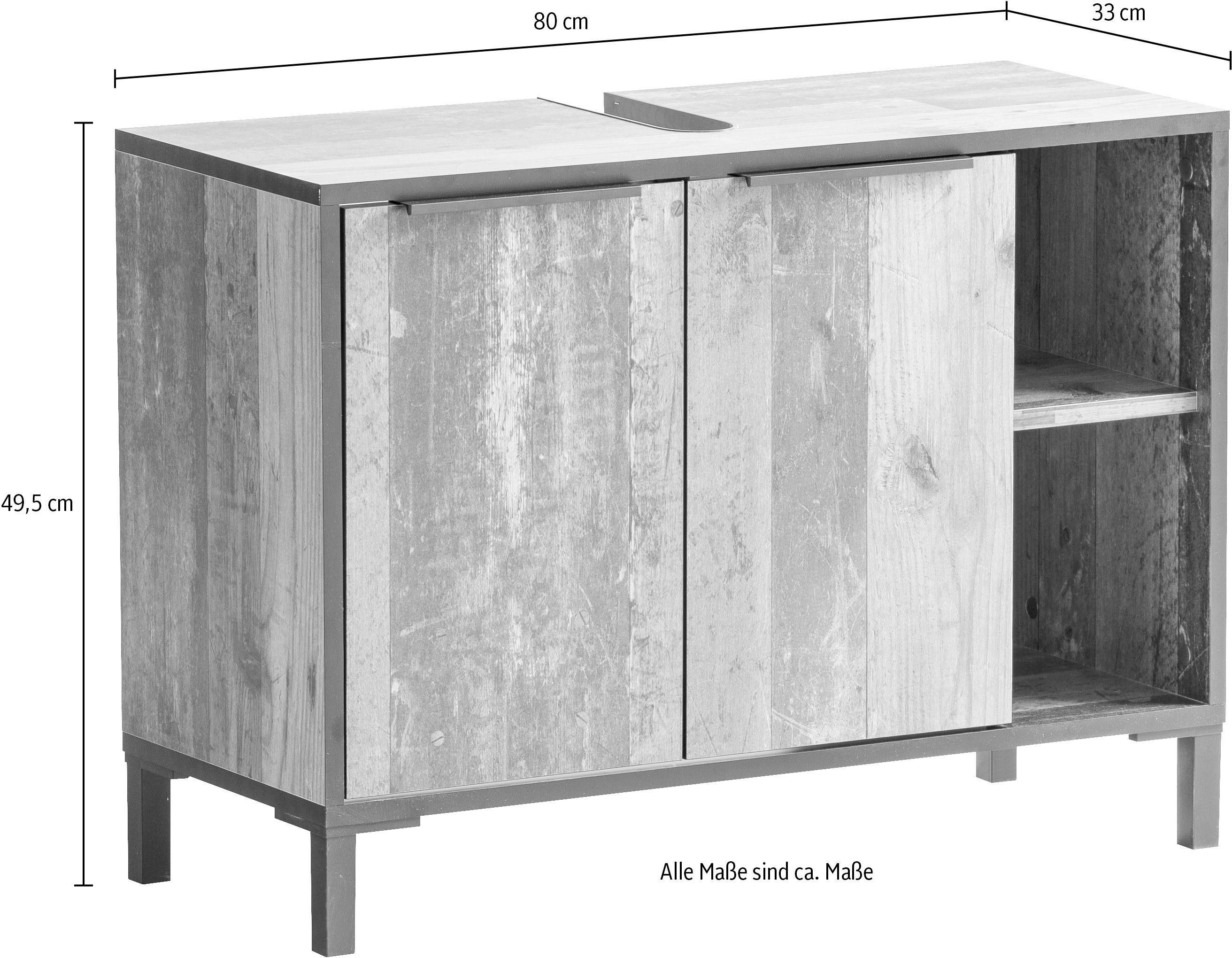 Schildmeyer Wastafelonderkast Jaap, 79 cm In old style dark decor, met softclose-scharnieren
