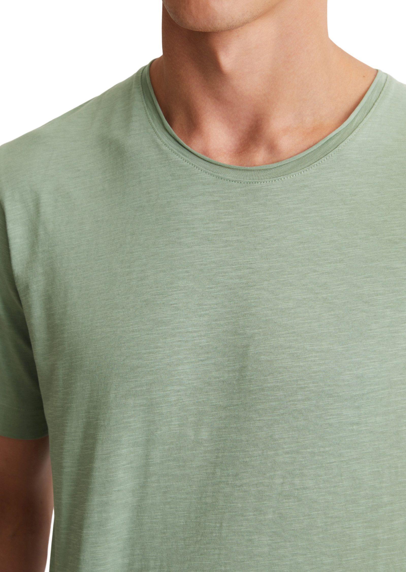 Marc O'Polo T-shirt onregelmatige slub-jersey, elastische ronde hals