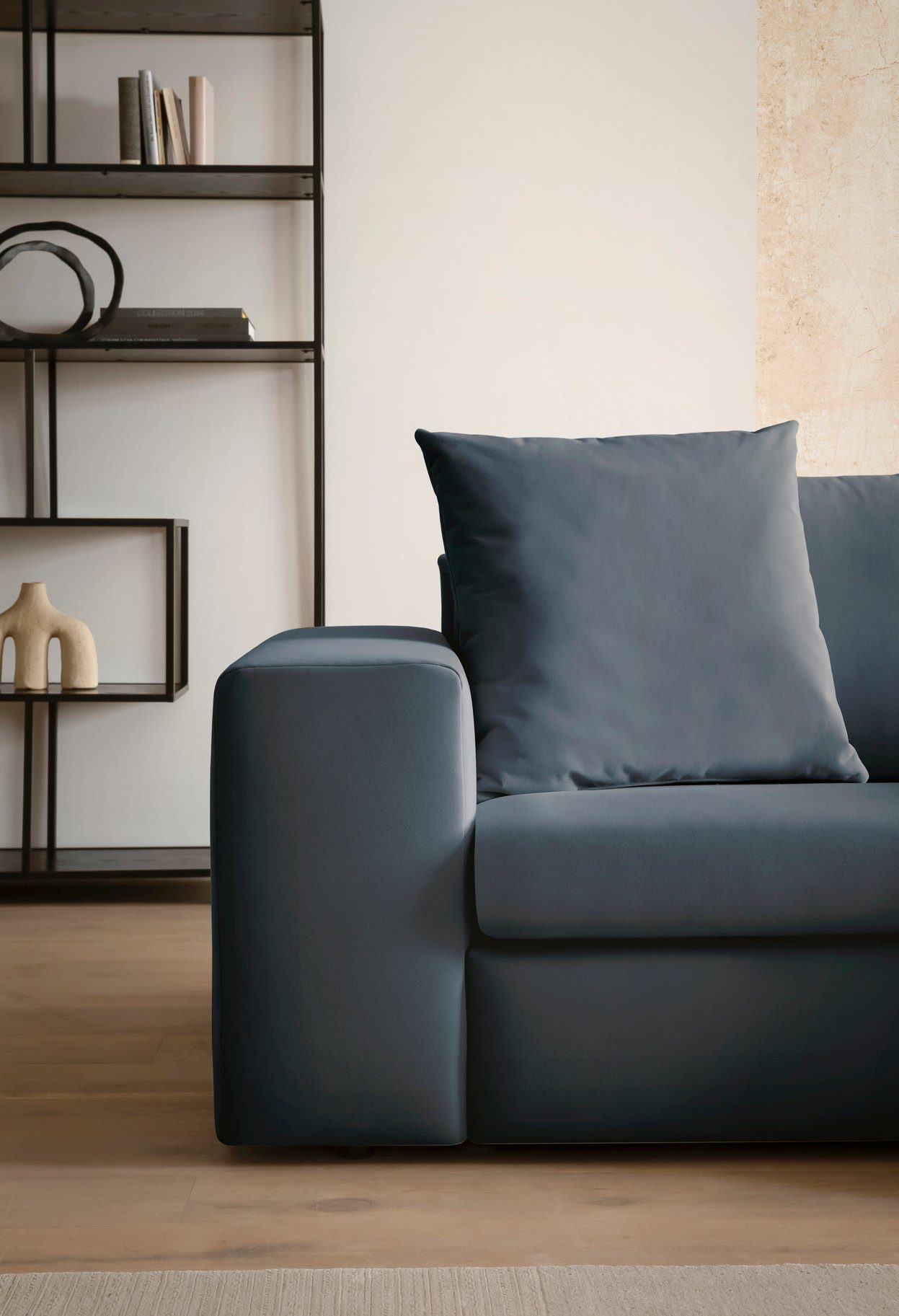 andas 4-zitsbank SLEETLAND XXL in fluweel of vintage lederlook