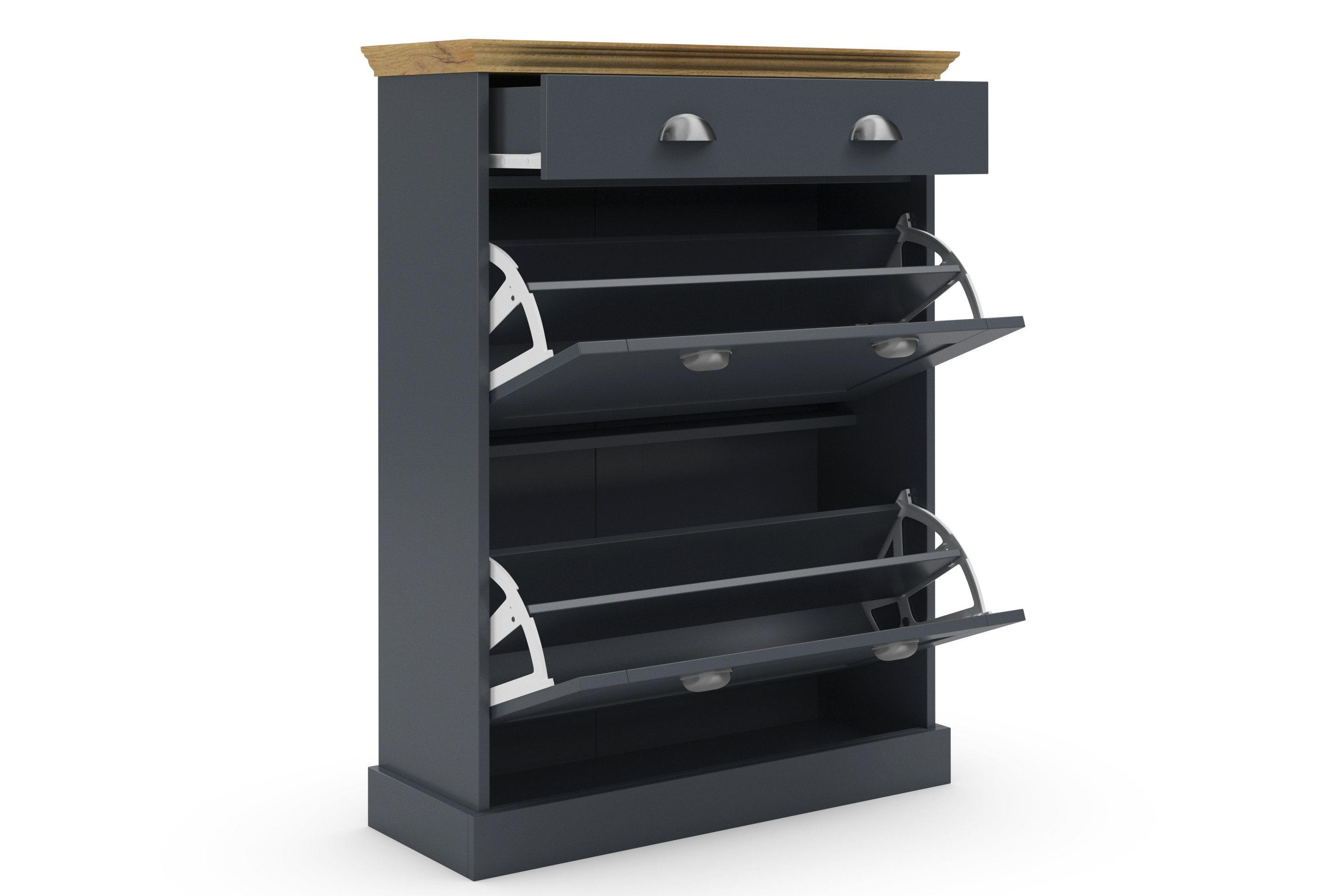 Home affaire Schoenenkast Motala met 2 kleppen en 1 lade, plaats voor 12-14 paar schoenen, hoogte 105 cm