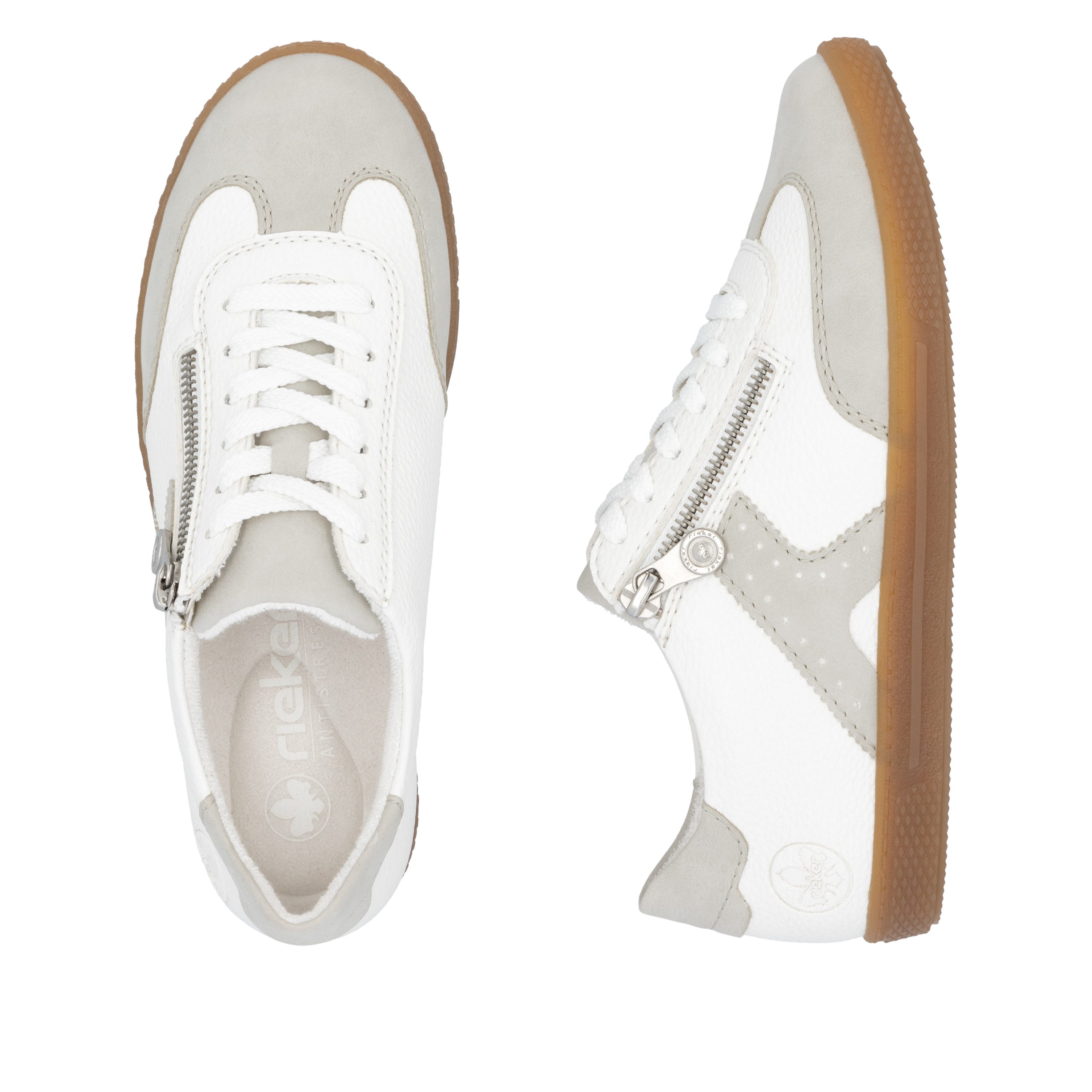 Rieker Sneakers , lage schoen, vrijetijdsschoen, veterschoen met ritssluiting