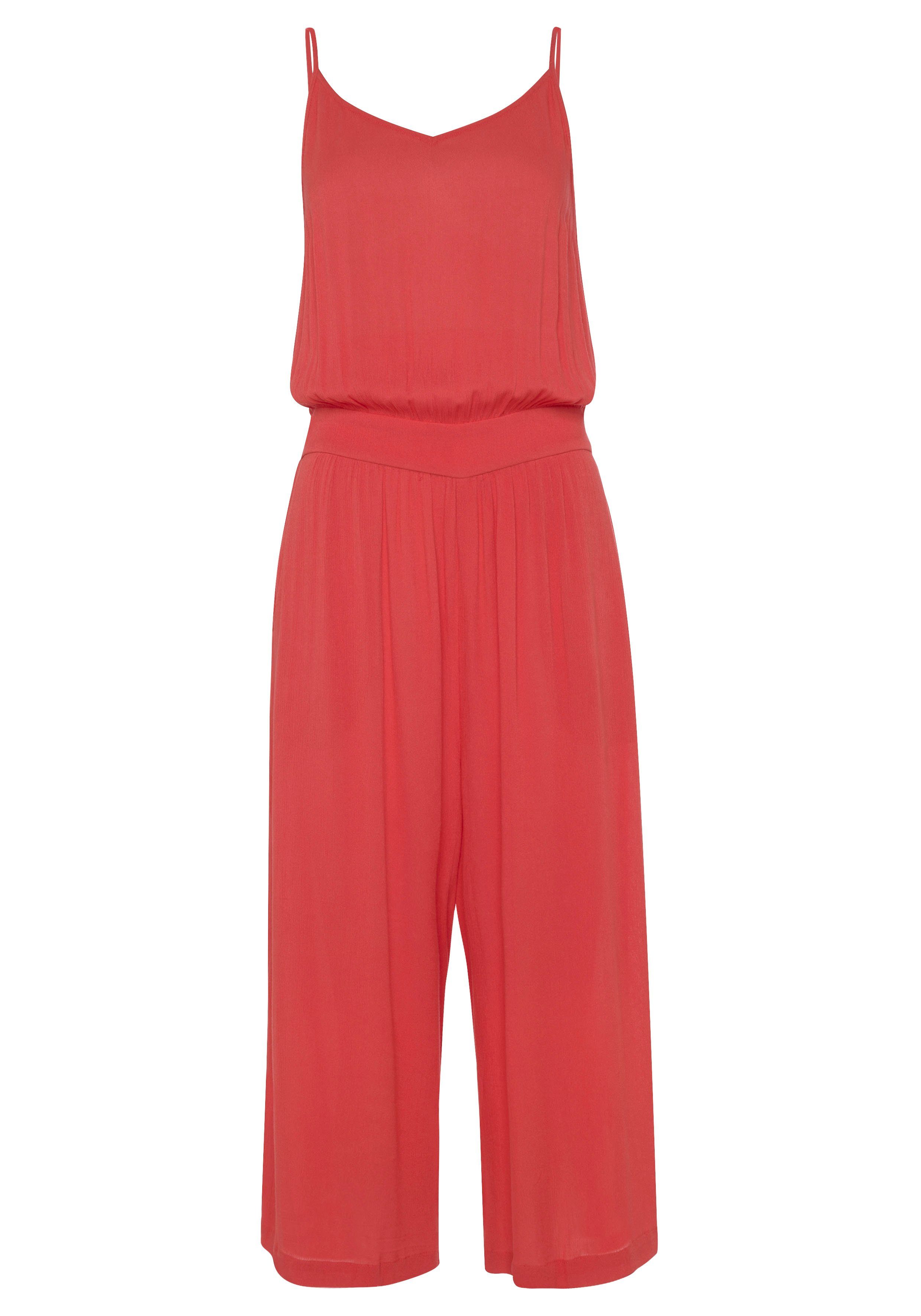s.Oliver RED LABEL Beachwear Jumpsuit in culotte-stijl van viscose-crêpe