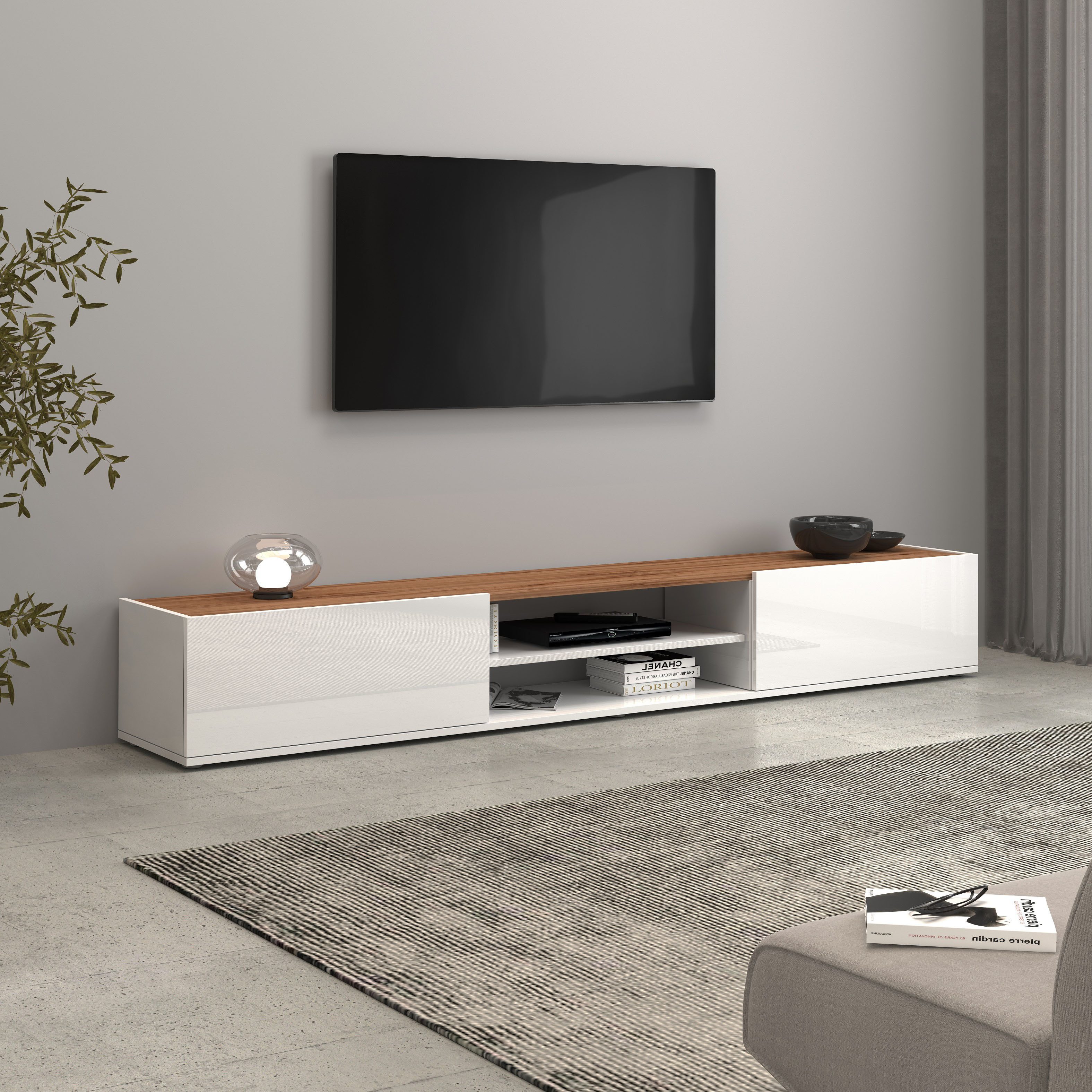 INOSIGN Tv-meubel Garda staand en hangend met 2 kleppen, 1 legplank, breedte 210 cm