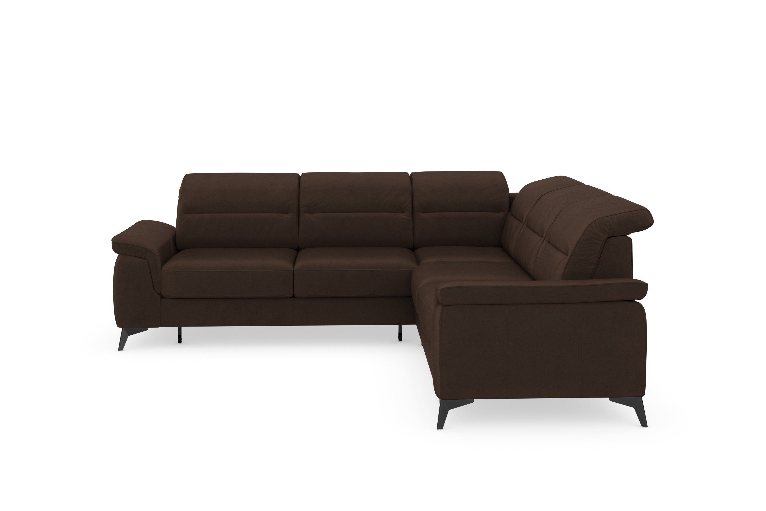 sit&more Hoekbank Sinatra L-vorm optioneel met verstelbare hoofdsteun en armleuning, metalen poten