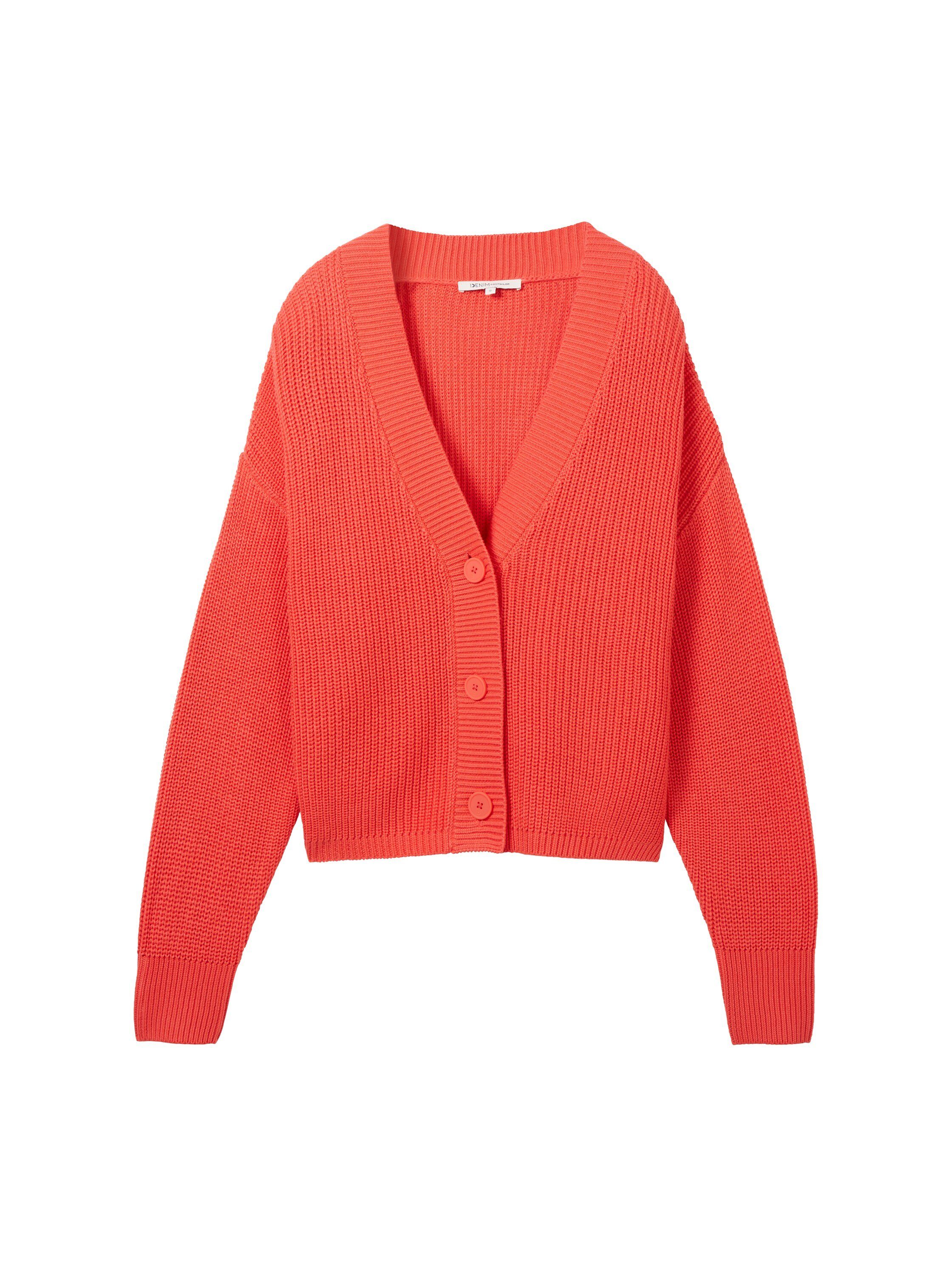 Tom Tailor Denim Cardigan Cardigan vest met breiwerk en knoopsluiting