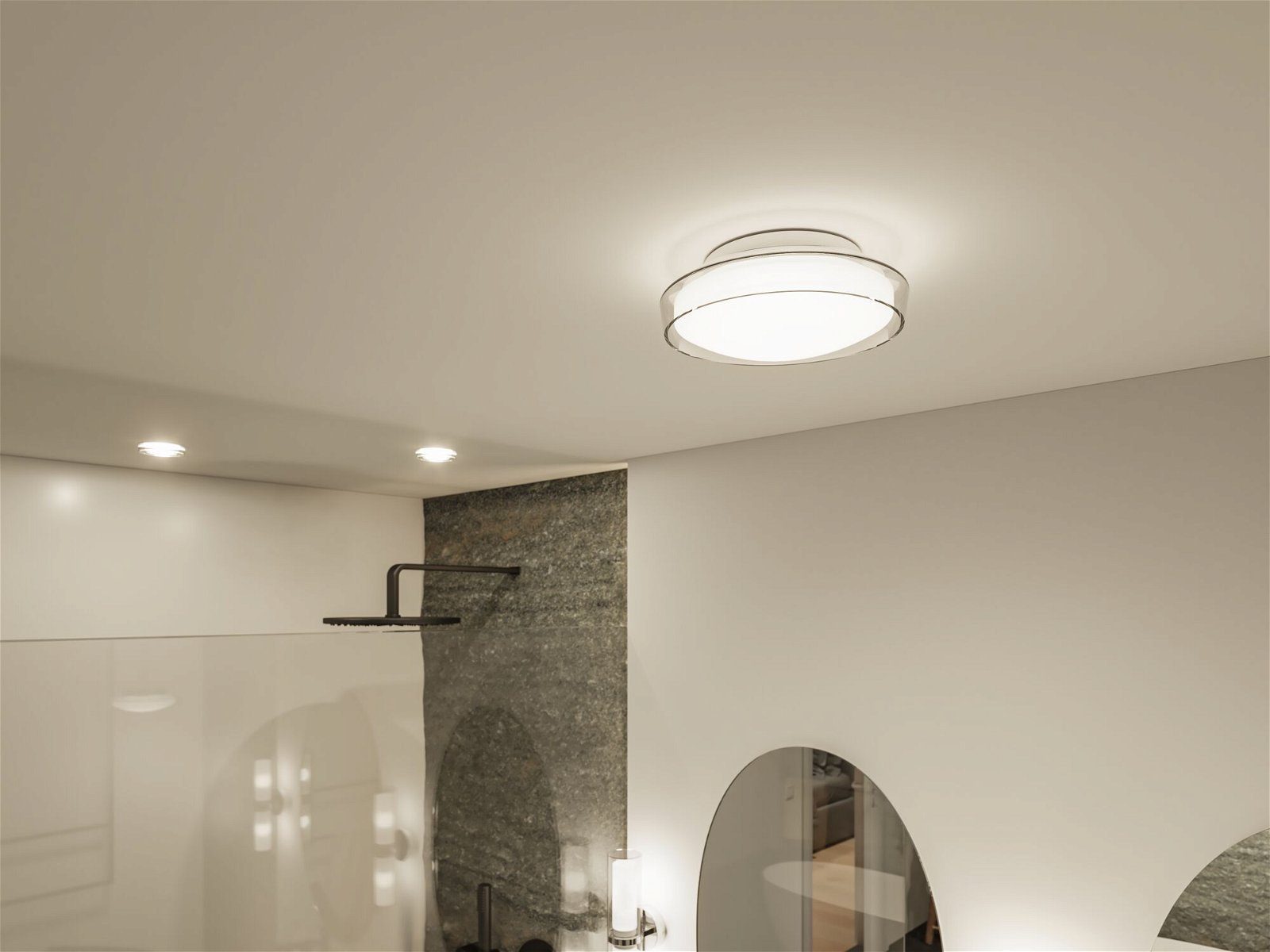 Paulmann Led-plafondlamp Selection Bathroom Luena IP44 11,5W 3000K Chroom 230V Glas/Metaal