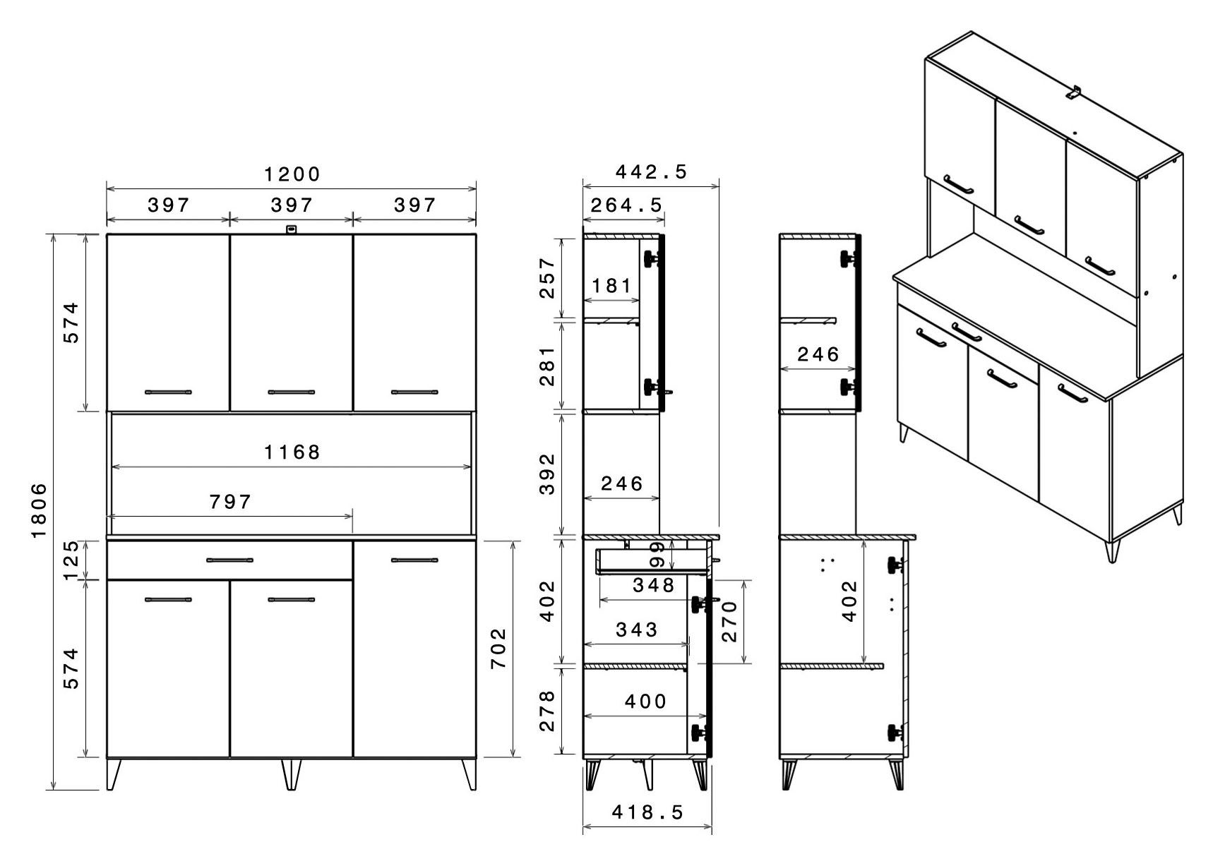 Parisot Multifunctionele kastenset Parisot Malice 4 Opbergruimte, geweldige uitstraling, flexibel te plaatsen en te gebruiken (2 stuks)