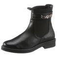 bugatti chelsea-boots met contrast-doorstiknaad zwart