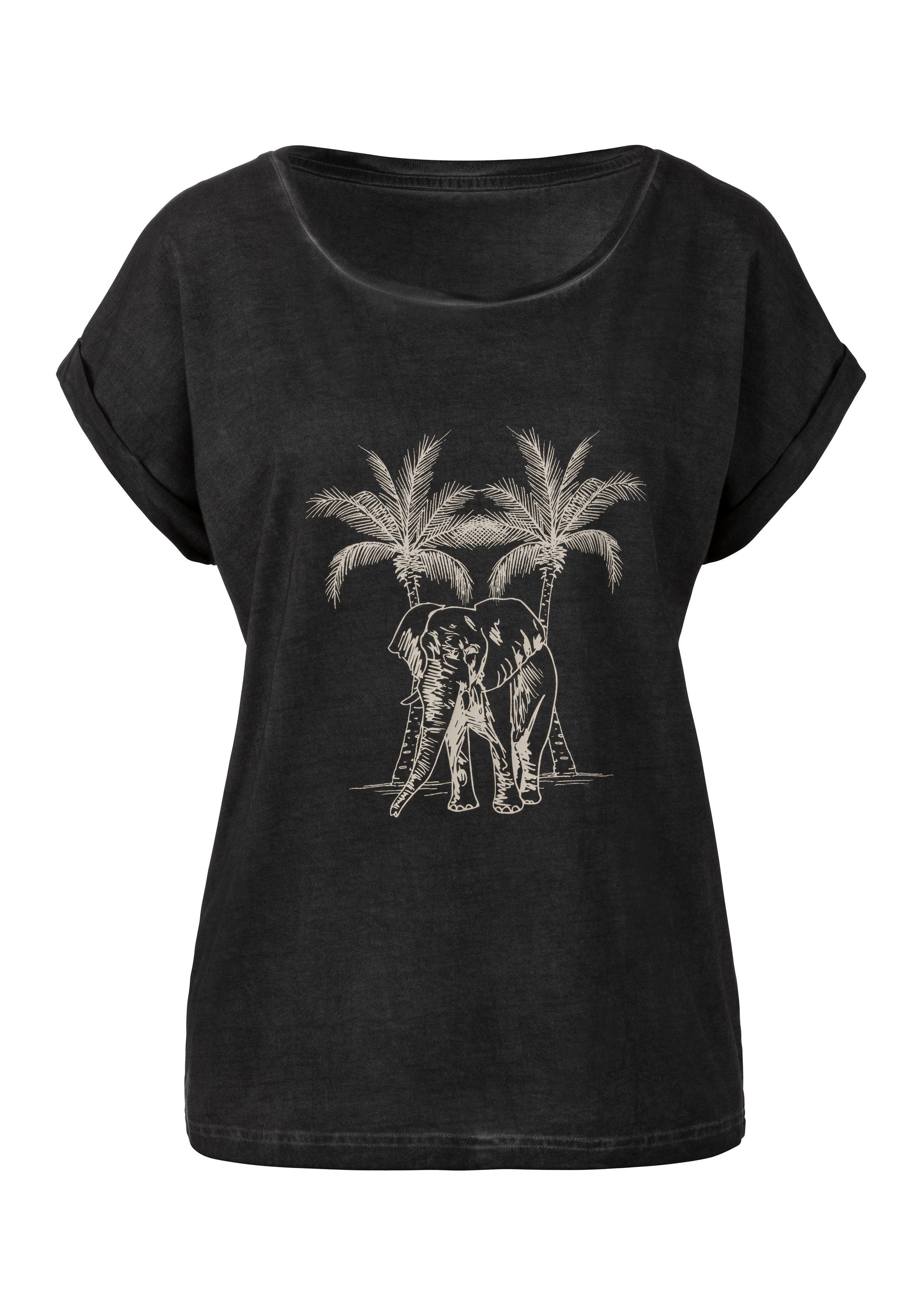 Vivance T-shirt Met modieuze frontprint in een zachte katoenkwaliteit