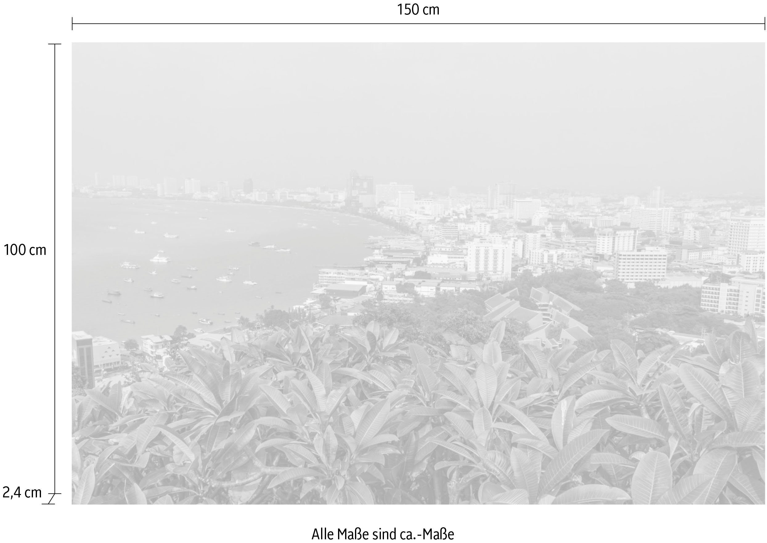 queence Artprint op acrylglas Stad aan de zee Fine Art-print in galeriekwaliteit