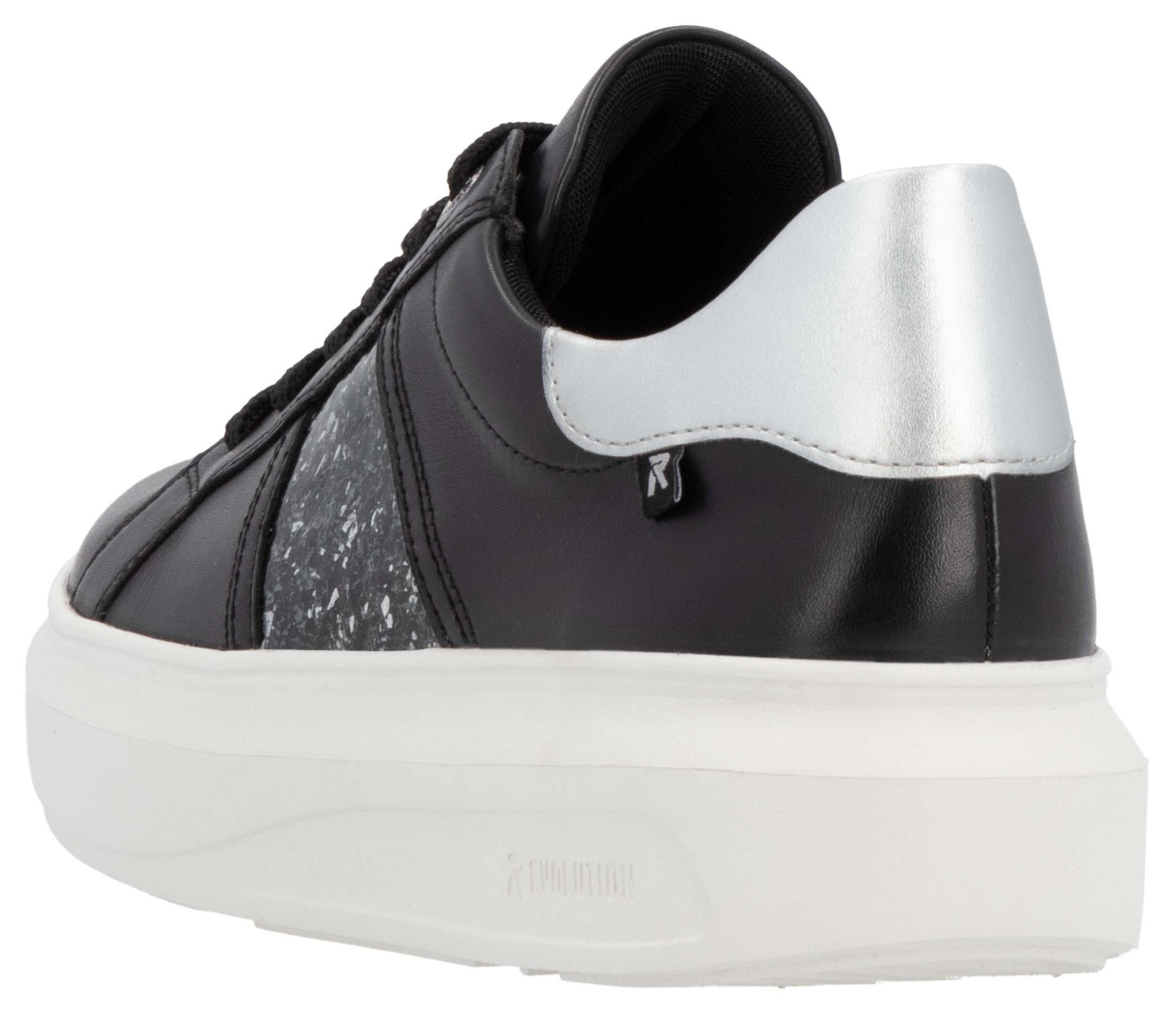 Rieker EVOLUTION Plateausneakers vrijetijdsschoen, lage schoen, veterschoen met contrast bies