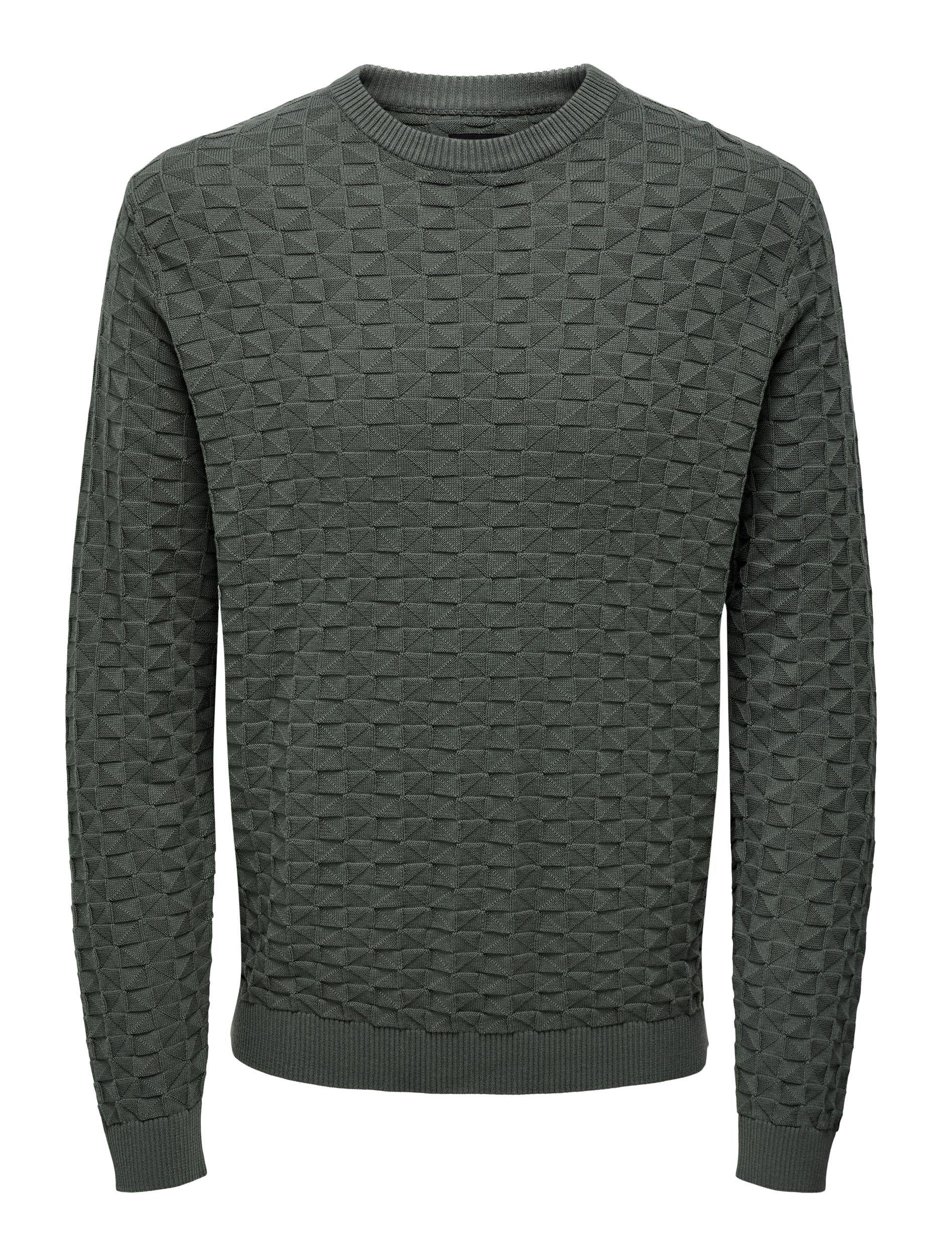 ONLY & SONS Trui met ronde hals ONSKALLE REG 12 STRUC CREW KNIT NOOS