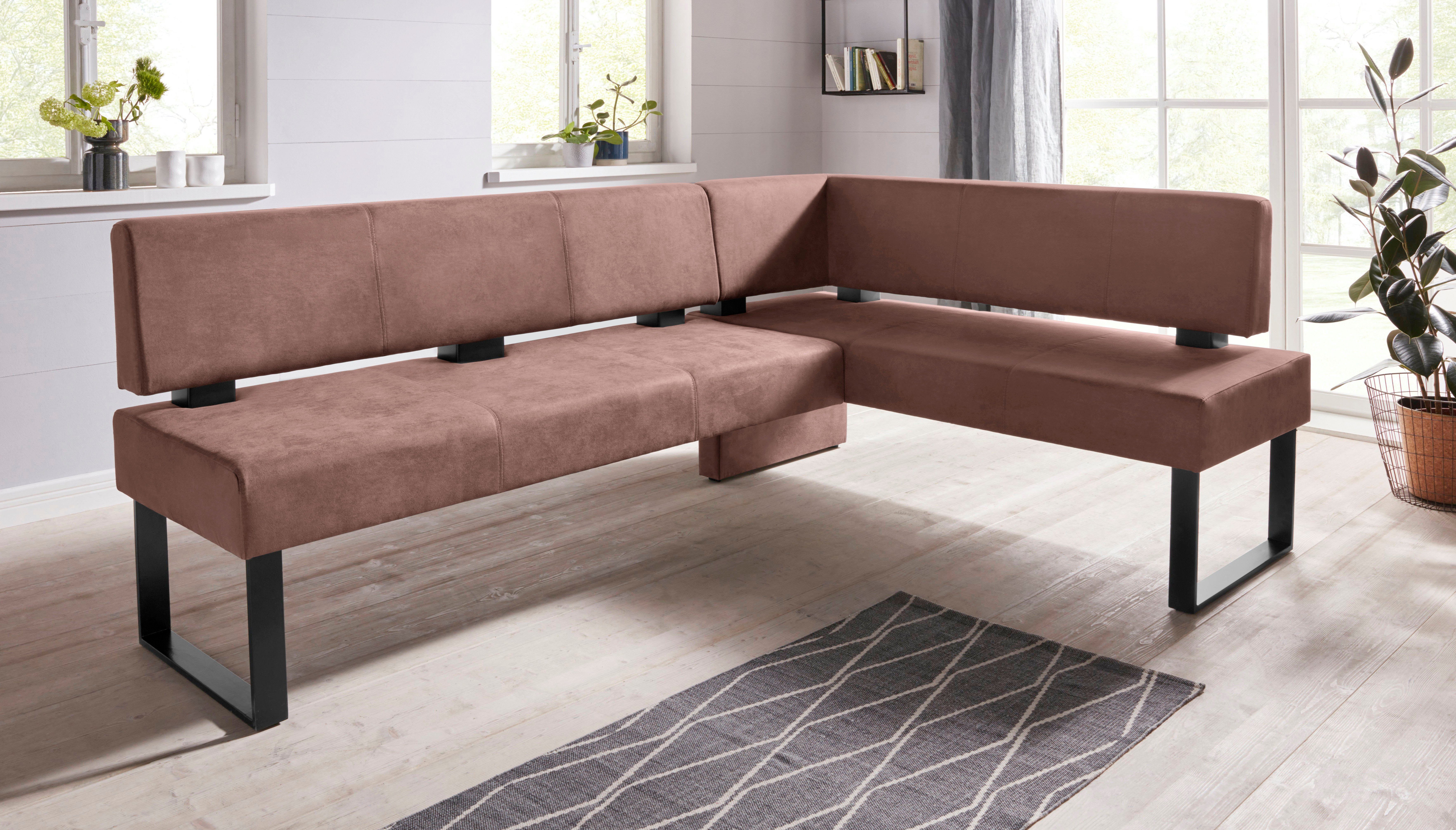 Home affaire Hoekbank Oliver met metalen frame, keukenbank verschillende hoezen cord eetkamerbank ottos choice