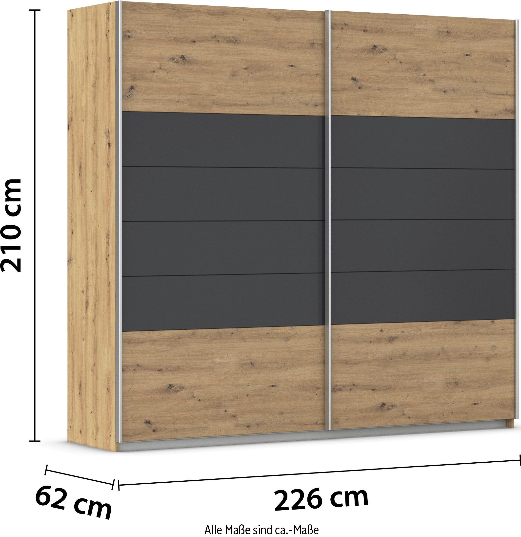 rauch Slaapkamerserie Compleet slaapkamer BARCELONA met kast breedte 226 cm(set, 4-delig)
