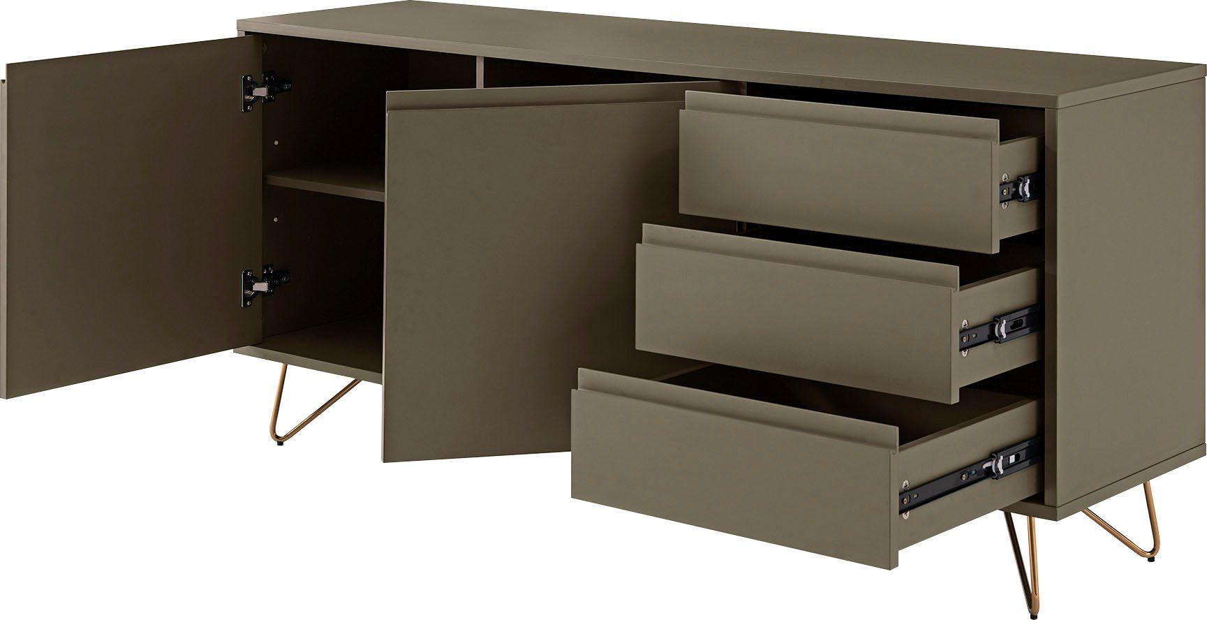 SalesFever Dressoir Commode met hairpin benen, breedte 150 cm