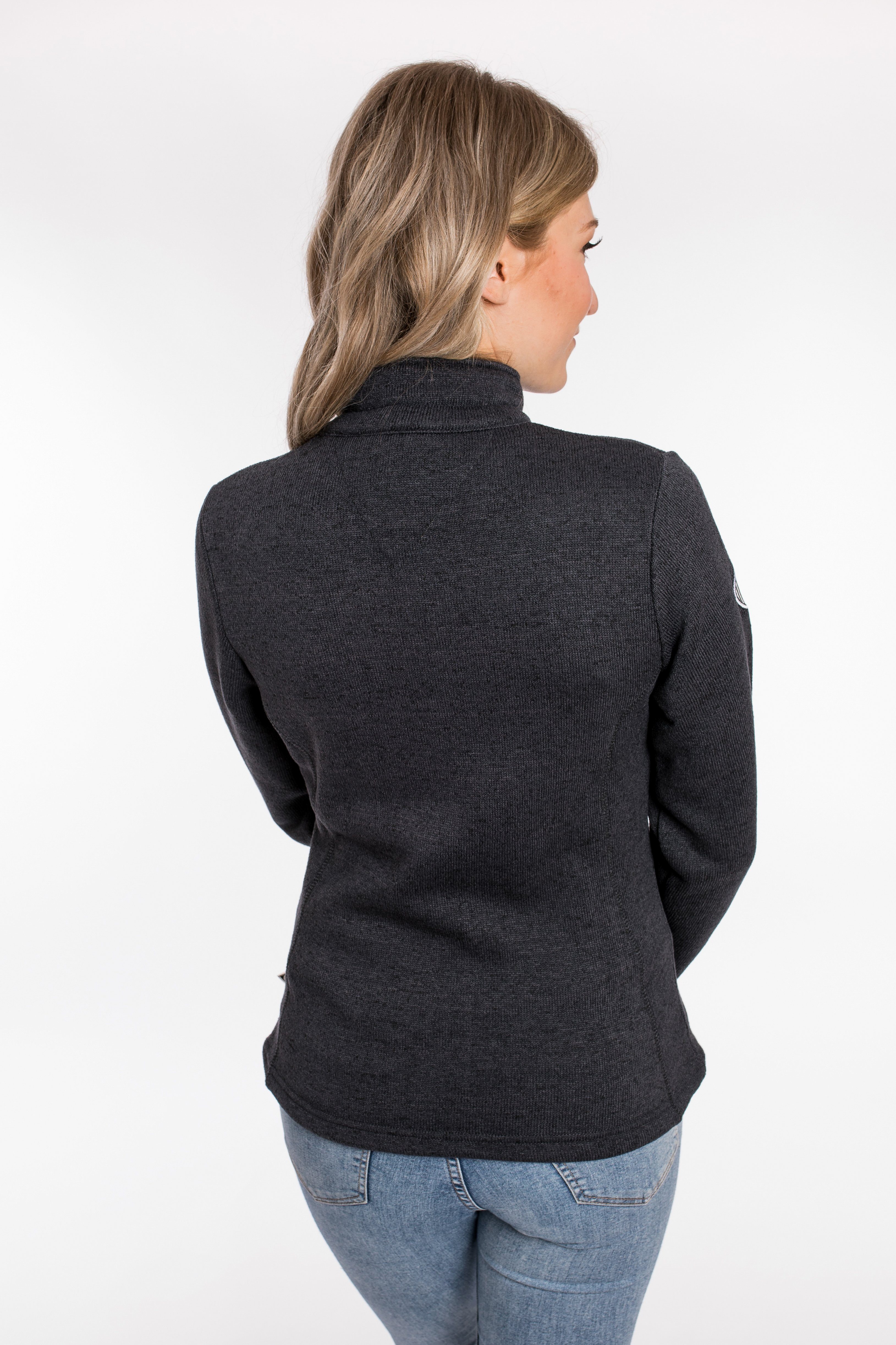 DEPROC Active Gebreid fleecejack LUVERNE WOMEN Contrasterende ritssluiting