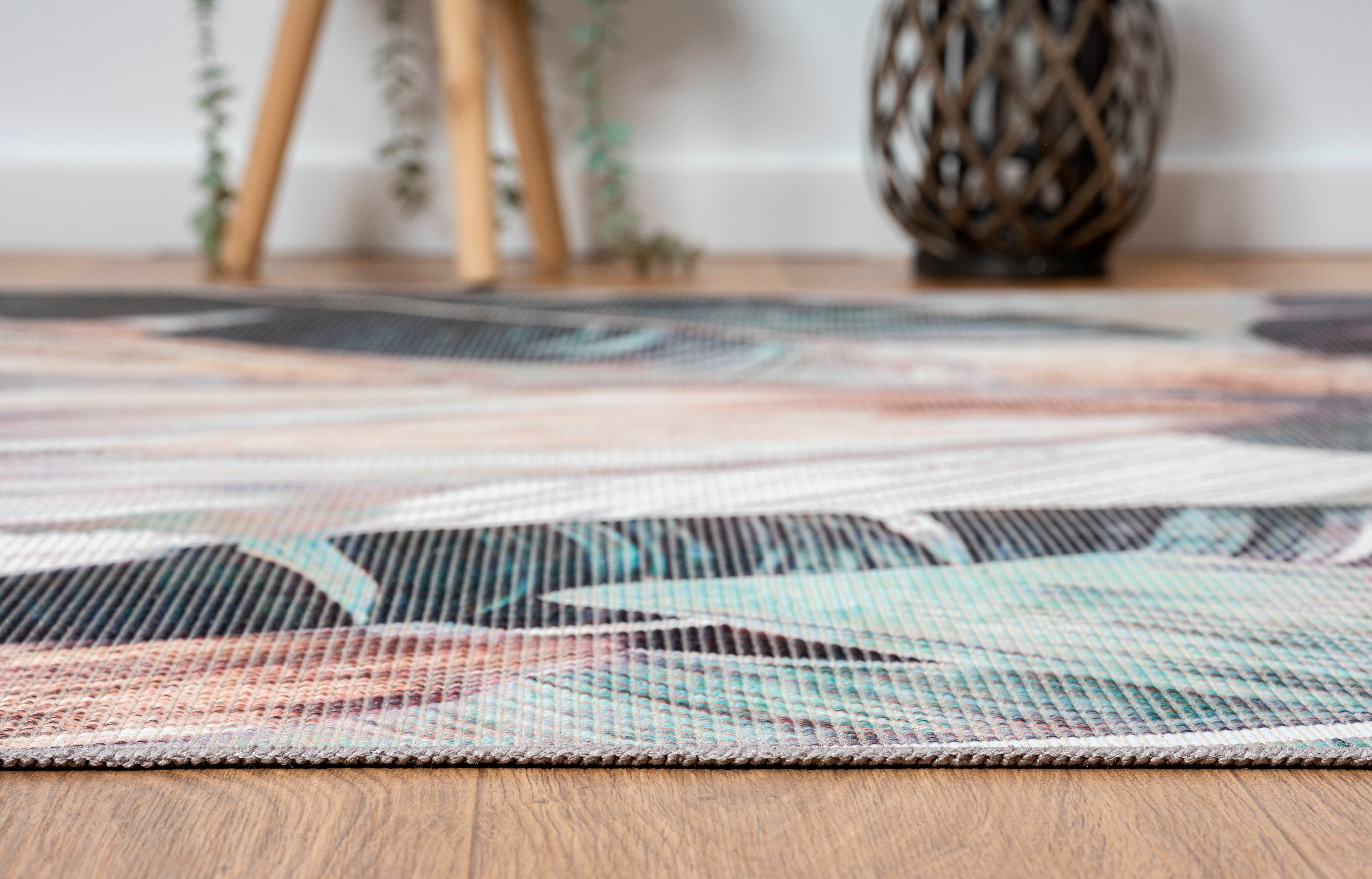 Myflair Möbel & Accessoires Vloerkleed Luc bedrukt, veren, modern ontwerp, geschikt voor binnen- en buitengebruik, wasbaar