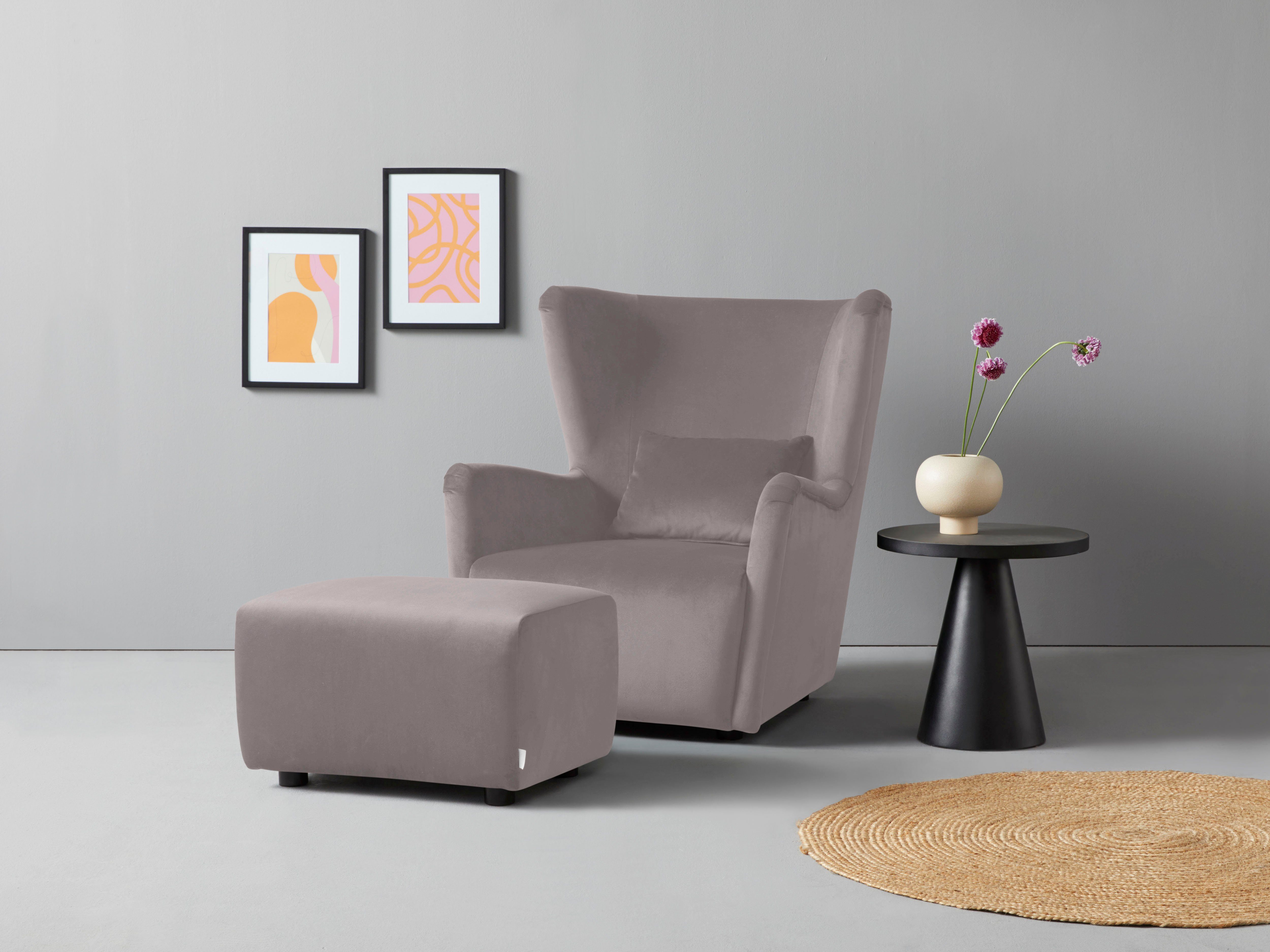 LeGer Home by Lena Gercke Oorfauteuil Levke Stoel naar keuze met of zonder hocker