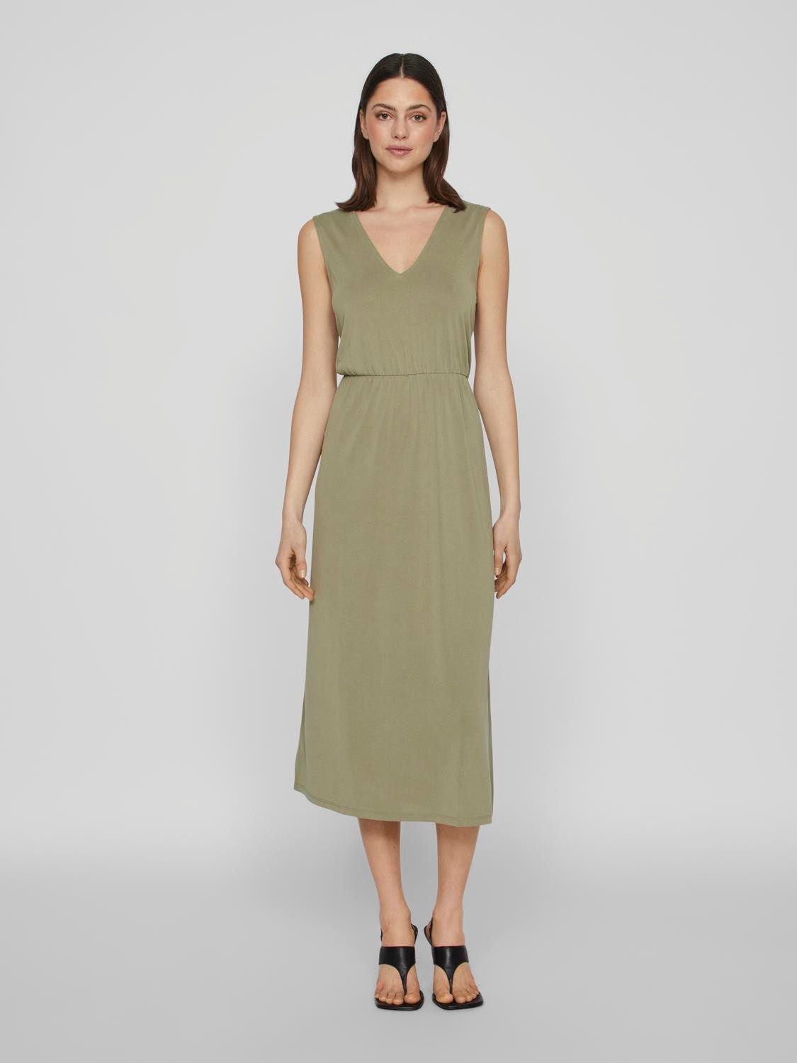 Vila Maxi-jurk VIMODALA V-NECK S/L MIDI DRESS - NOOS dames maxi-jurken maat S (36) groen