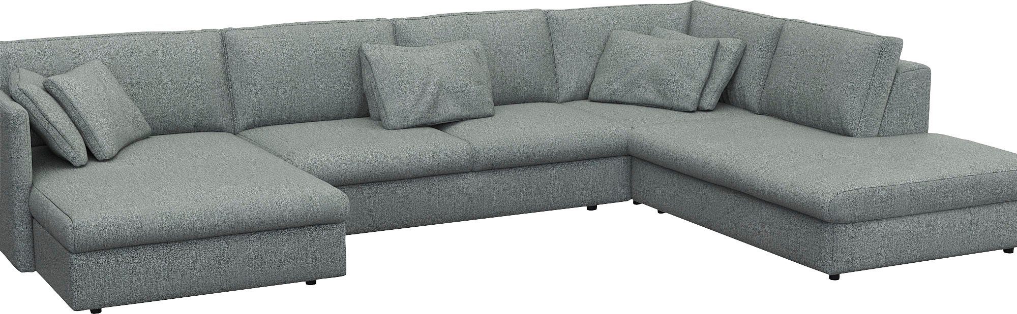 FLEXLUX Zithoek Lovane, U-vorm, comfortabel en comfortabel Zacht en zeer comfortabel, grote zitdiepte op koudschuim, inclusief sierkussen