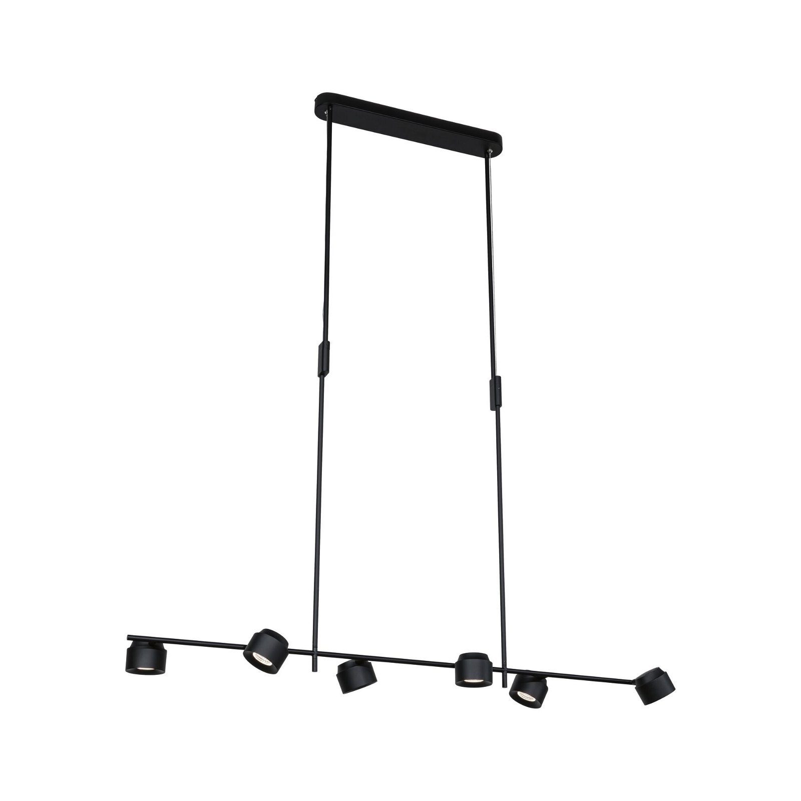 Paulmann Led-hanglamp Puric Pane Effect 6x 6,5W Zwart 230V Metaal/Kunststof (1 stuk)