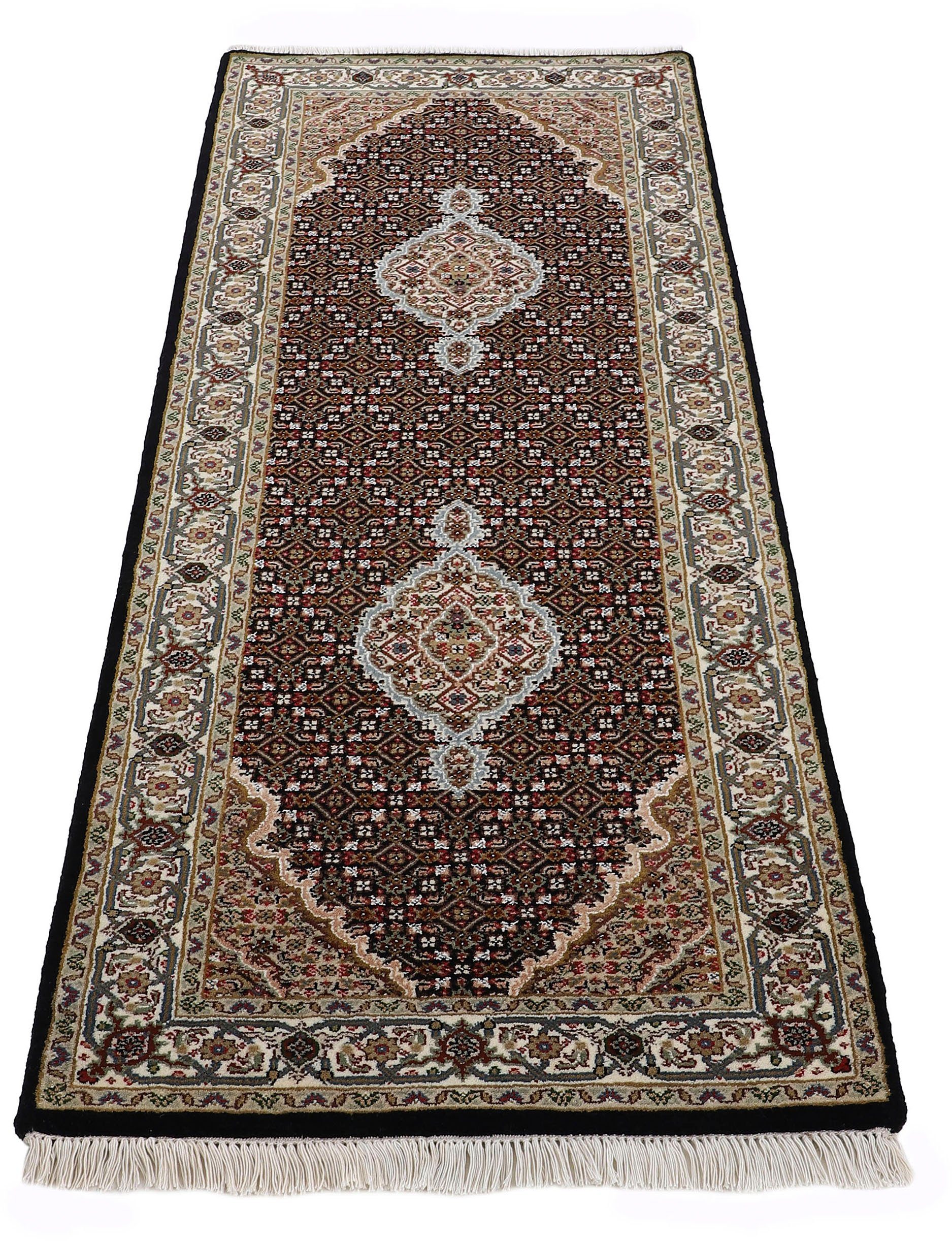 Woven Arts Loper Oosters tapijt Tabriz Mahi met de hand geknoopt, woonkamer, zuivere wol voor een warme omgevingsklimaat