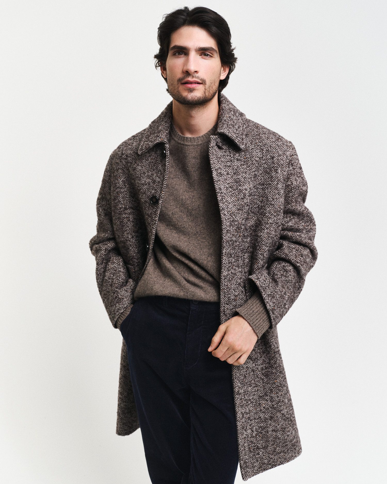Gant Trui met ronde hals WOOL BLEND C-NECK in gemêleerde look