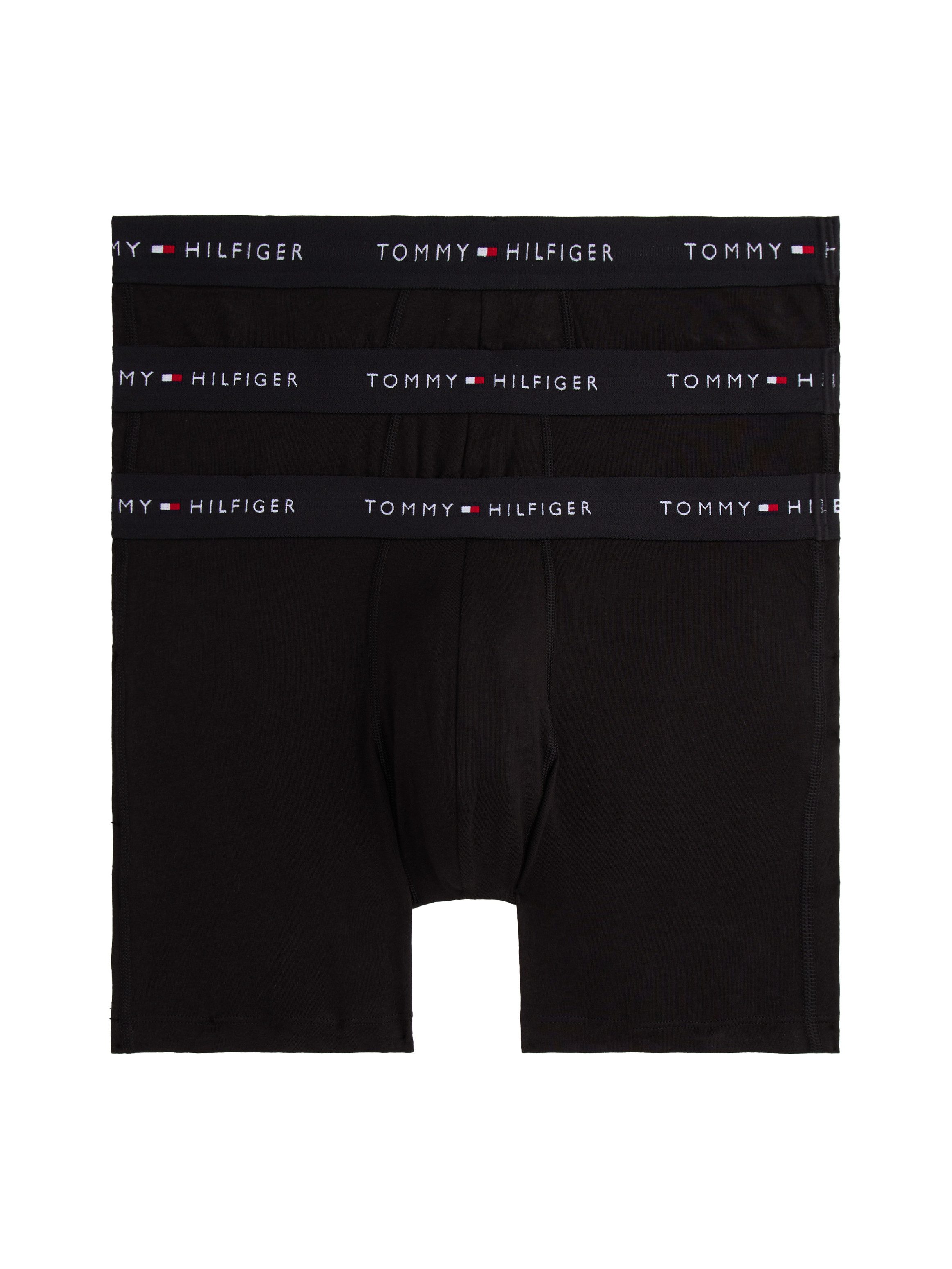 Tommy Hilfiger Underwear Boxershort 3P BOXER BRIEF WB met contrasterende logo-band (3 stuks) heren wijde boxershorts maat XXL (56) zwart