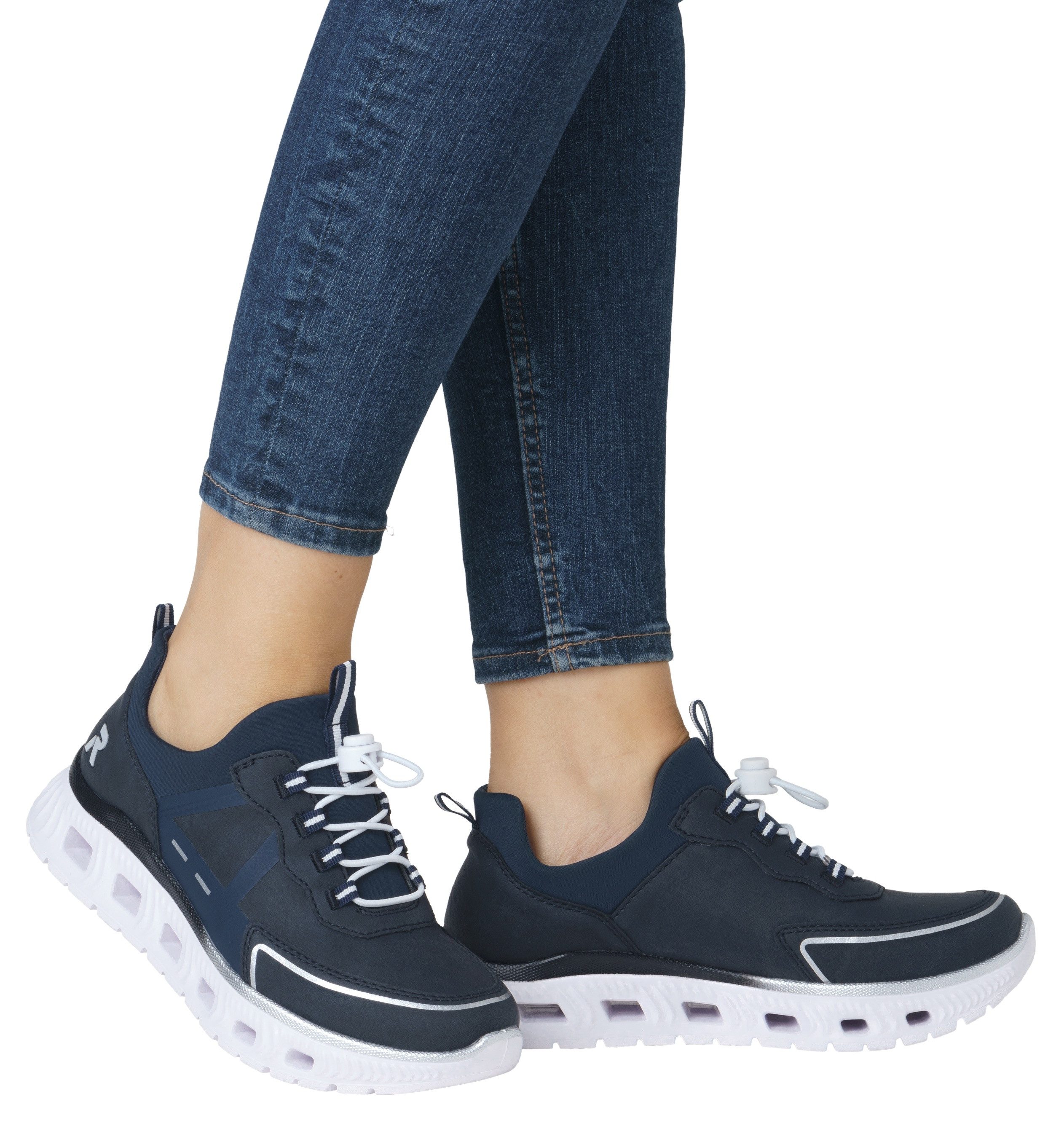 RIEKER Sport Slip-on sneakers , instapschoen, lage schoen, vrijetijdssneaker met snel sluiting