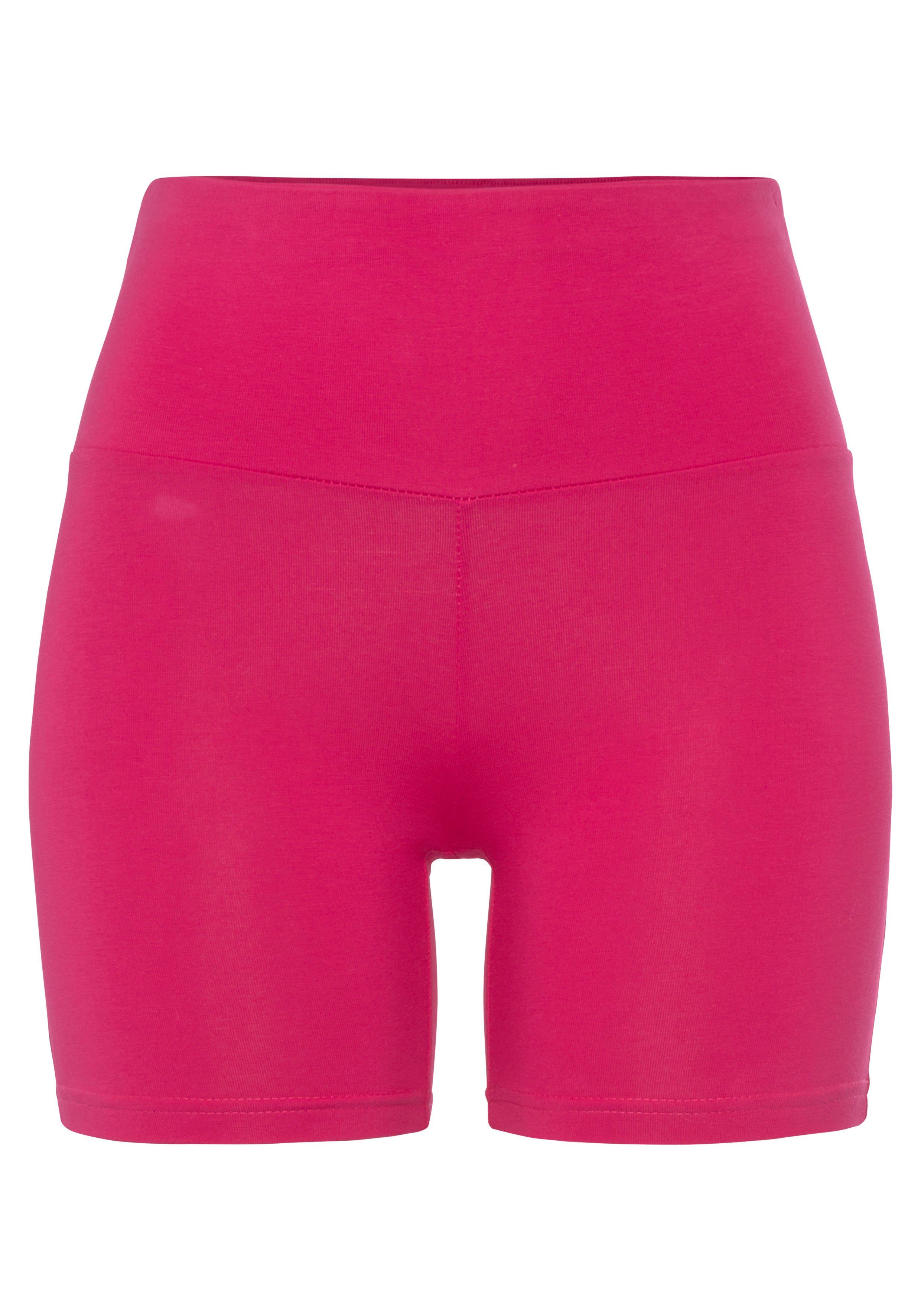 Lascana Short met brede boord en logoprint, loungewear