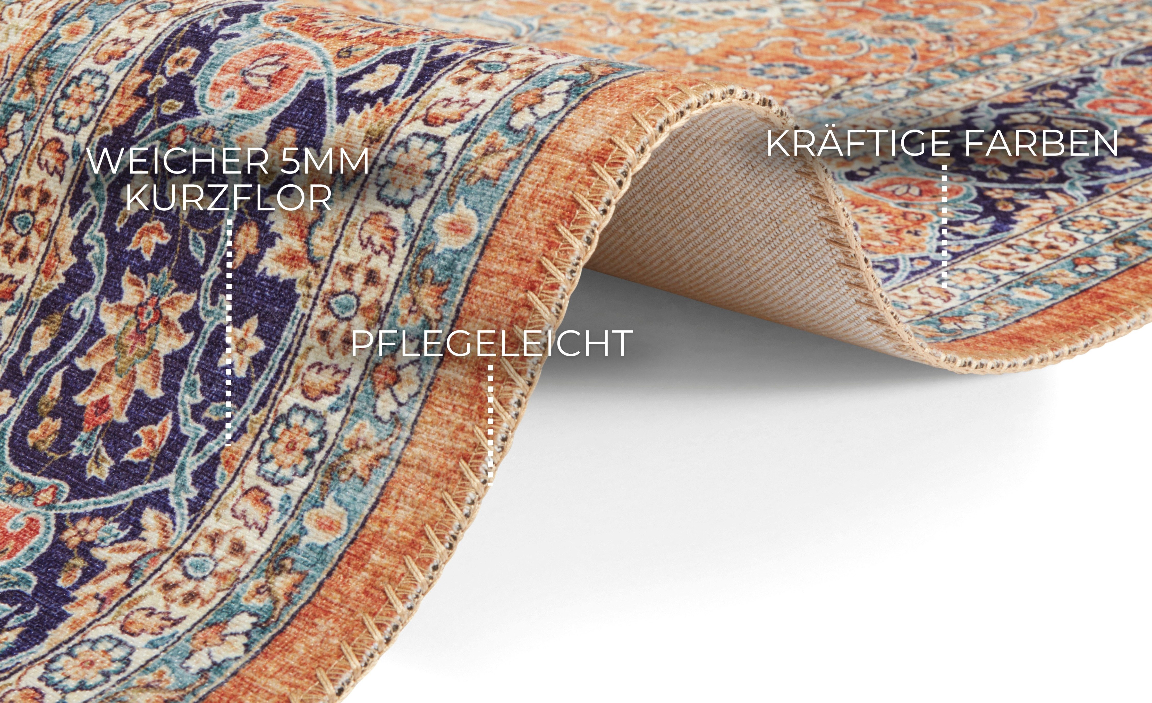 ELLE DECORATION Vloerkleed Keshan Maschad Oosters, loper, kortpolig, vintage, woonkamer, slaapkamer