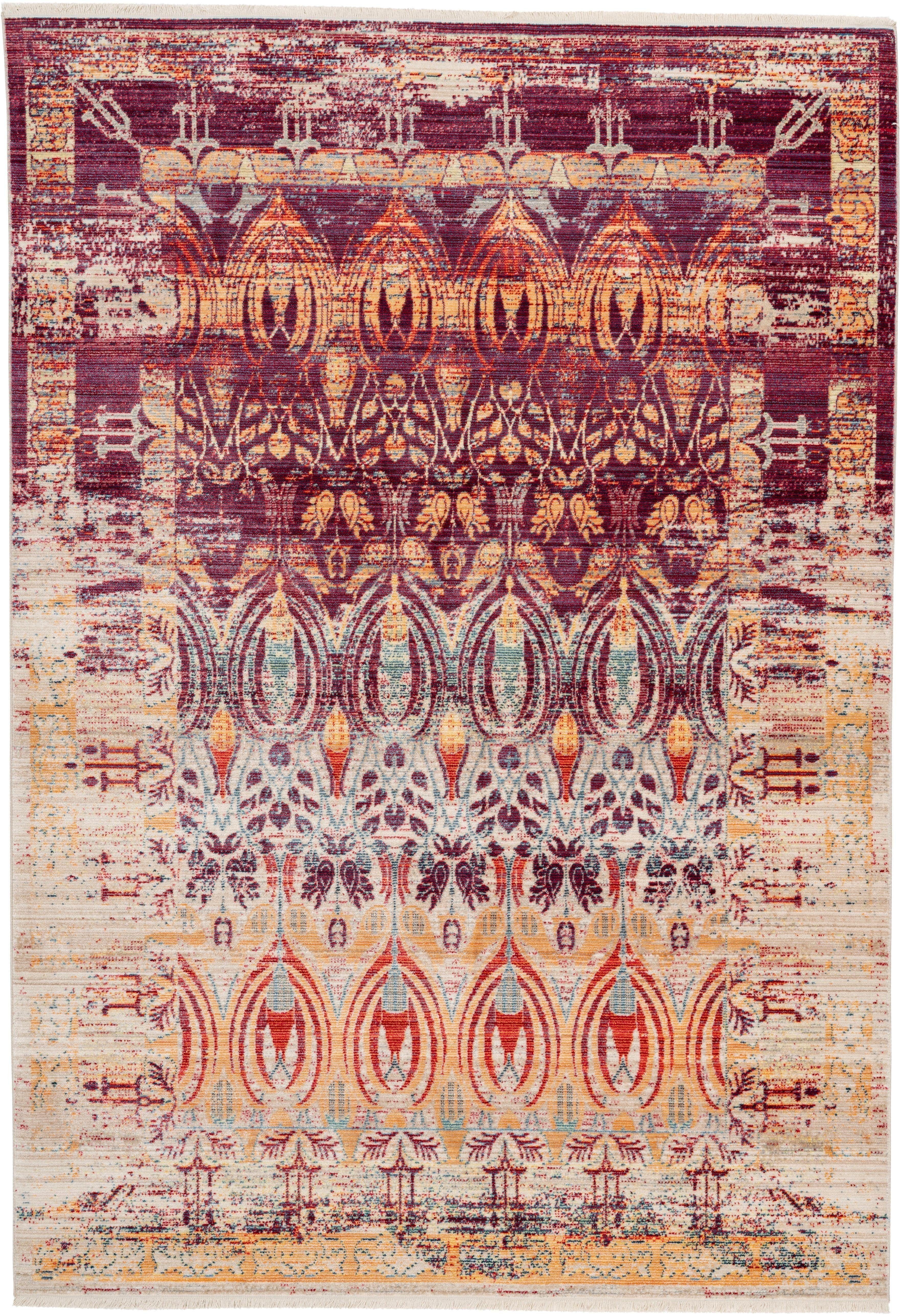 calo-deluxe Vloerkleed Rossa 501 Vintage-look, met franje, woonkamer moderne vloerkleden maat 160x230 cm multicolor