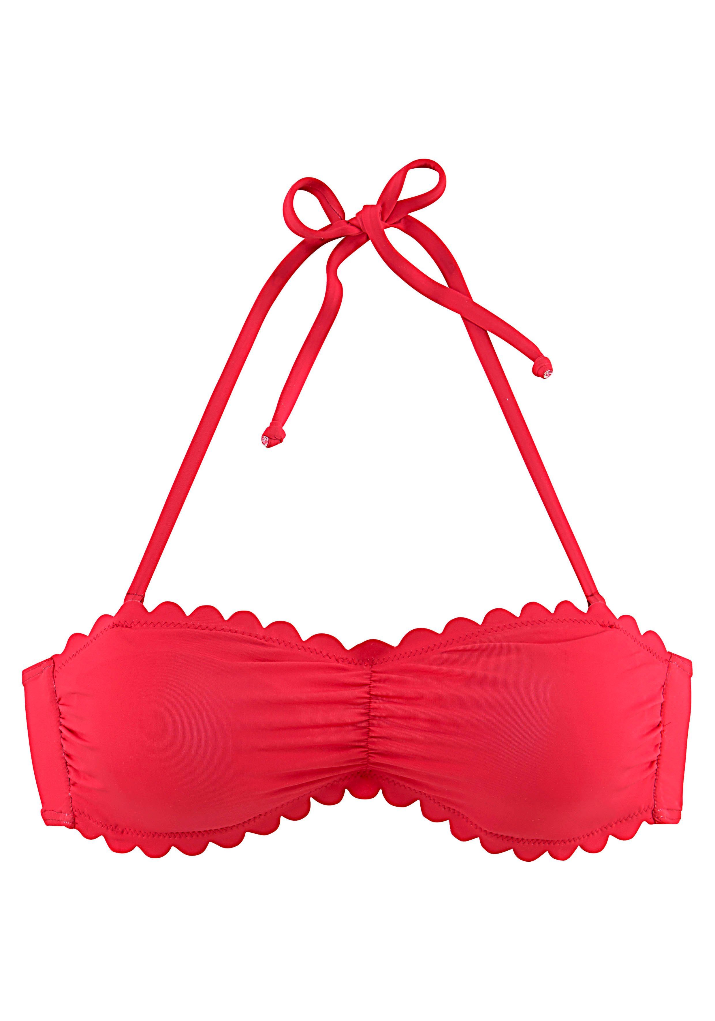 Lascana Bandeau-bikinitop Scallop met gelaserd schulprandje