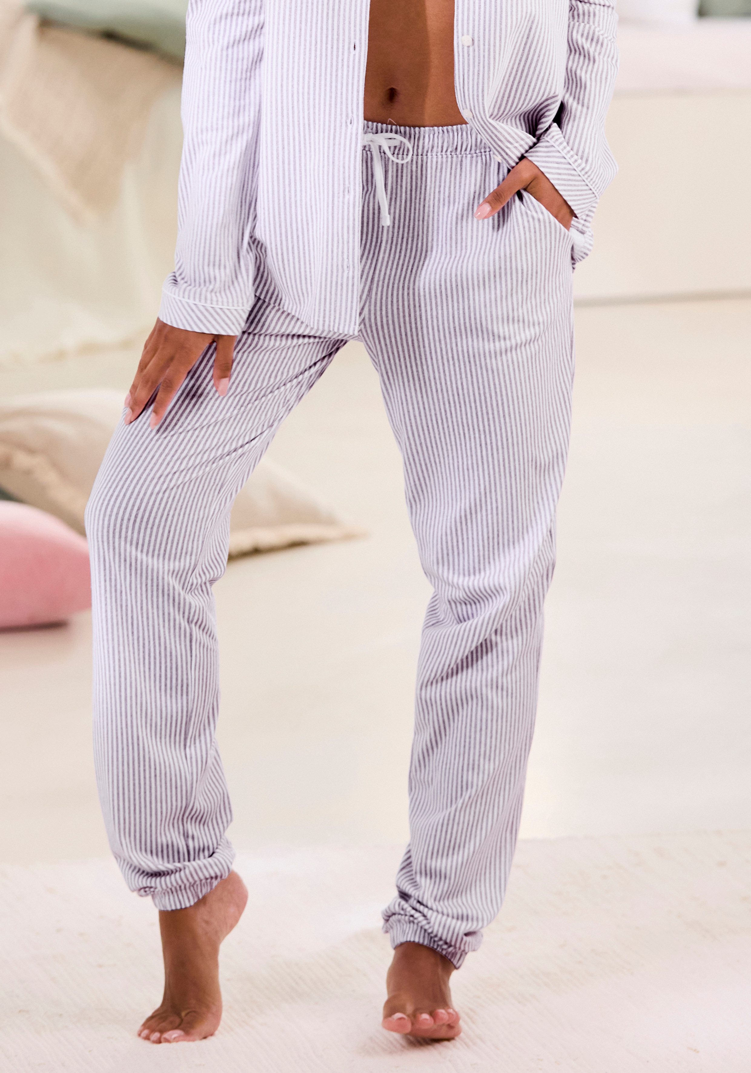 s.Oliver RED LABEL Beachwear Pyjamabroek met steekzakken opzij dames nachtkleding maat 32/34 rood