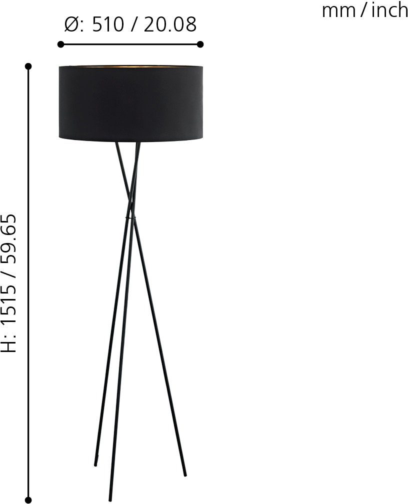 EGLO Staande lamp FONDACHELLI wit nikkel / ø 51 x h 151,5 cm / hoogwaardige staande lamp