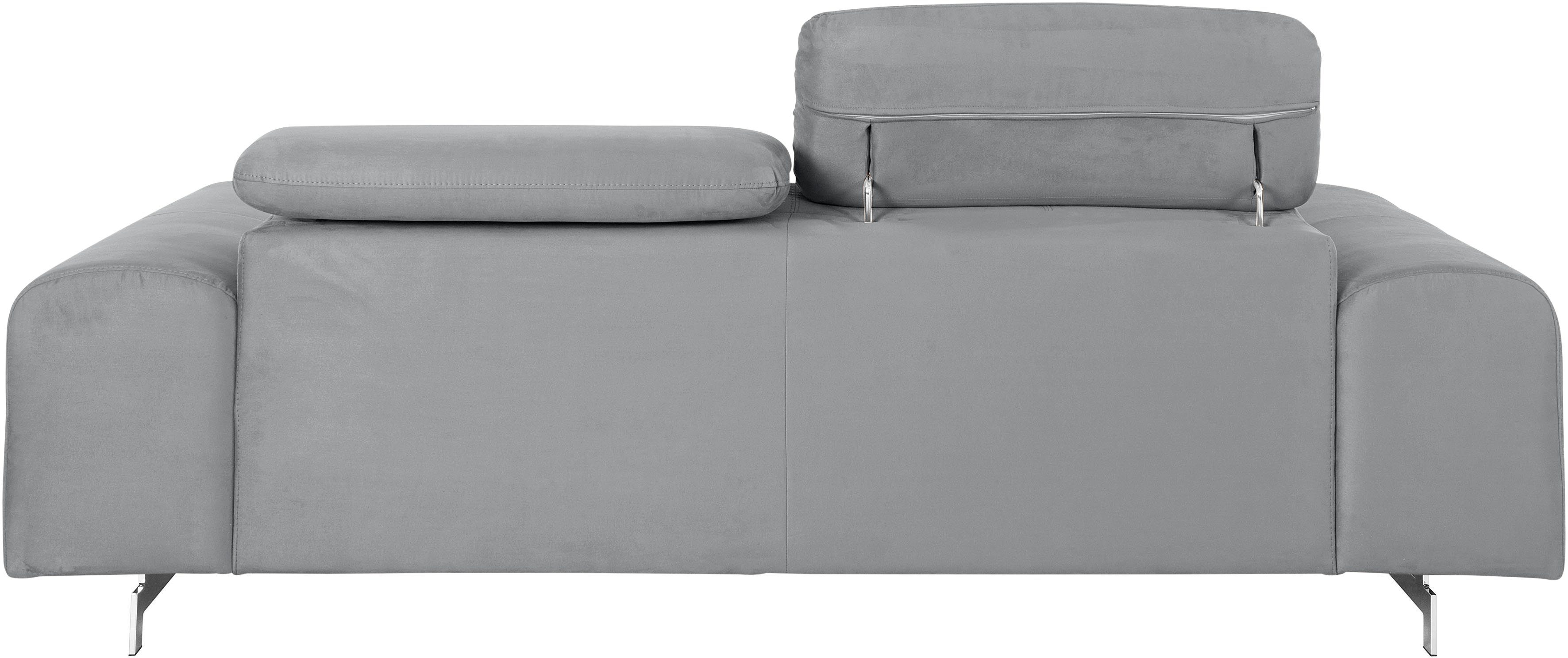 COTTA 3-zitsbank Chef Big-sofa met verstelbare rugleuning, elegante metalen poten