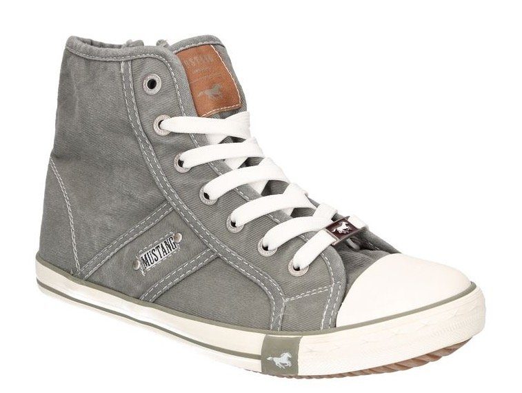 Mustang Shoes Sneakers High-Top-Sneaker, Vrijetijdsschoen high top-sneaker, veterschoen met label in de loopzool