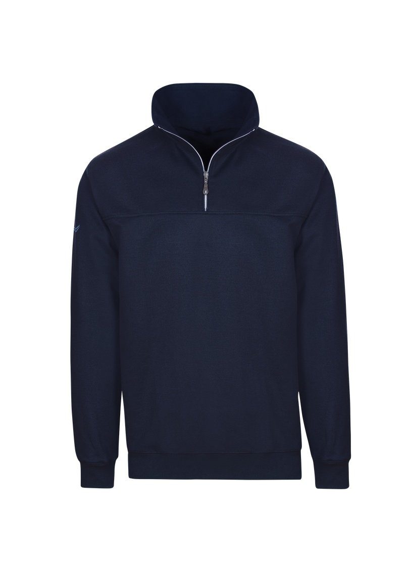 Trigema Sweatshirt TRIGEMA Sweat-Shirt heren sweaters maat L blauw