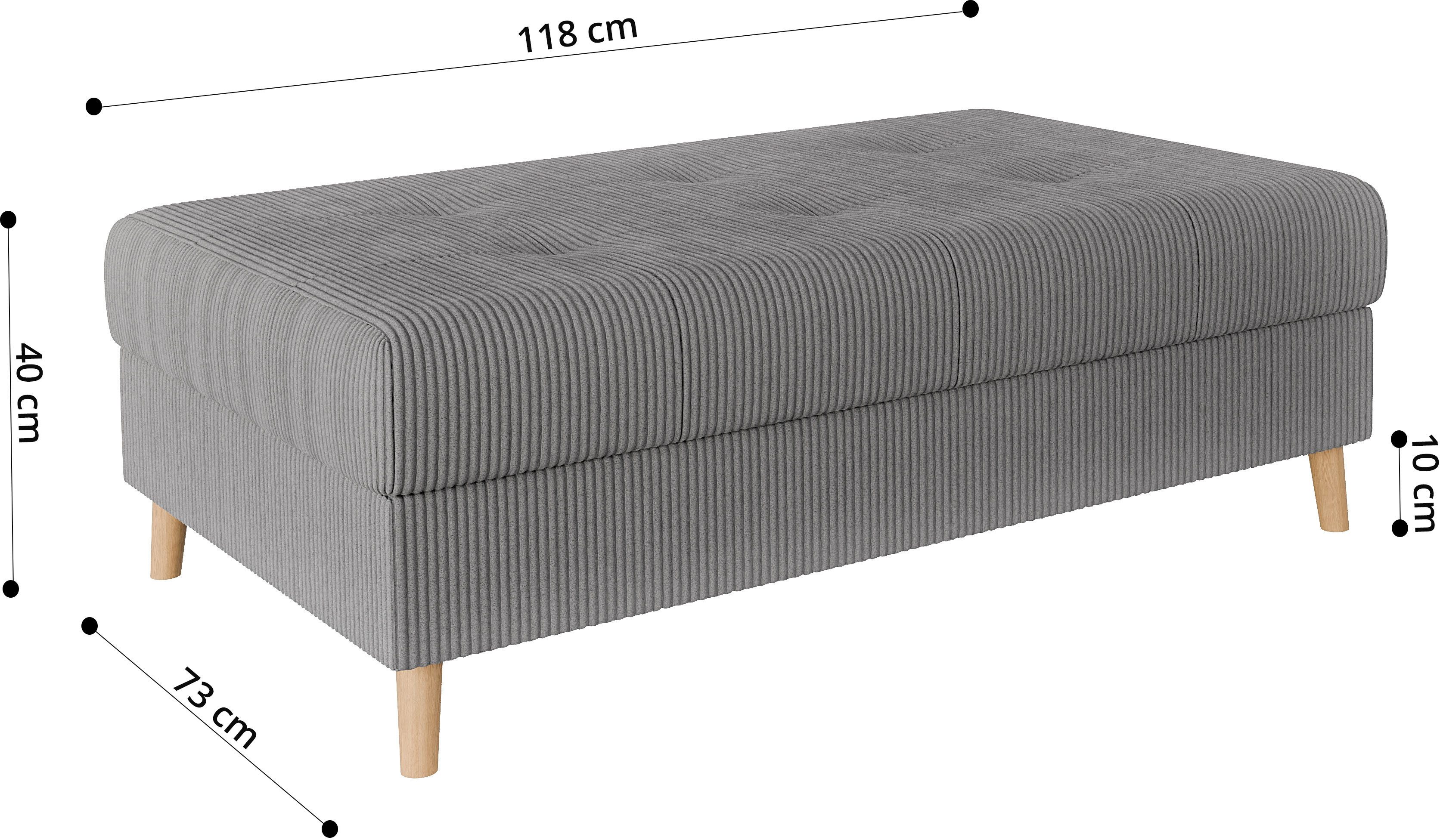 Home affaire Hocker CHARRE XXL, stiksel in het zitgedeelte, afmetingen: B/D/H: 118/73/40 cm