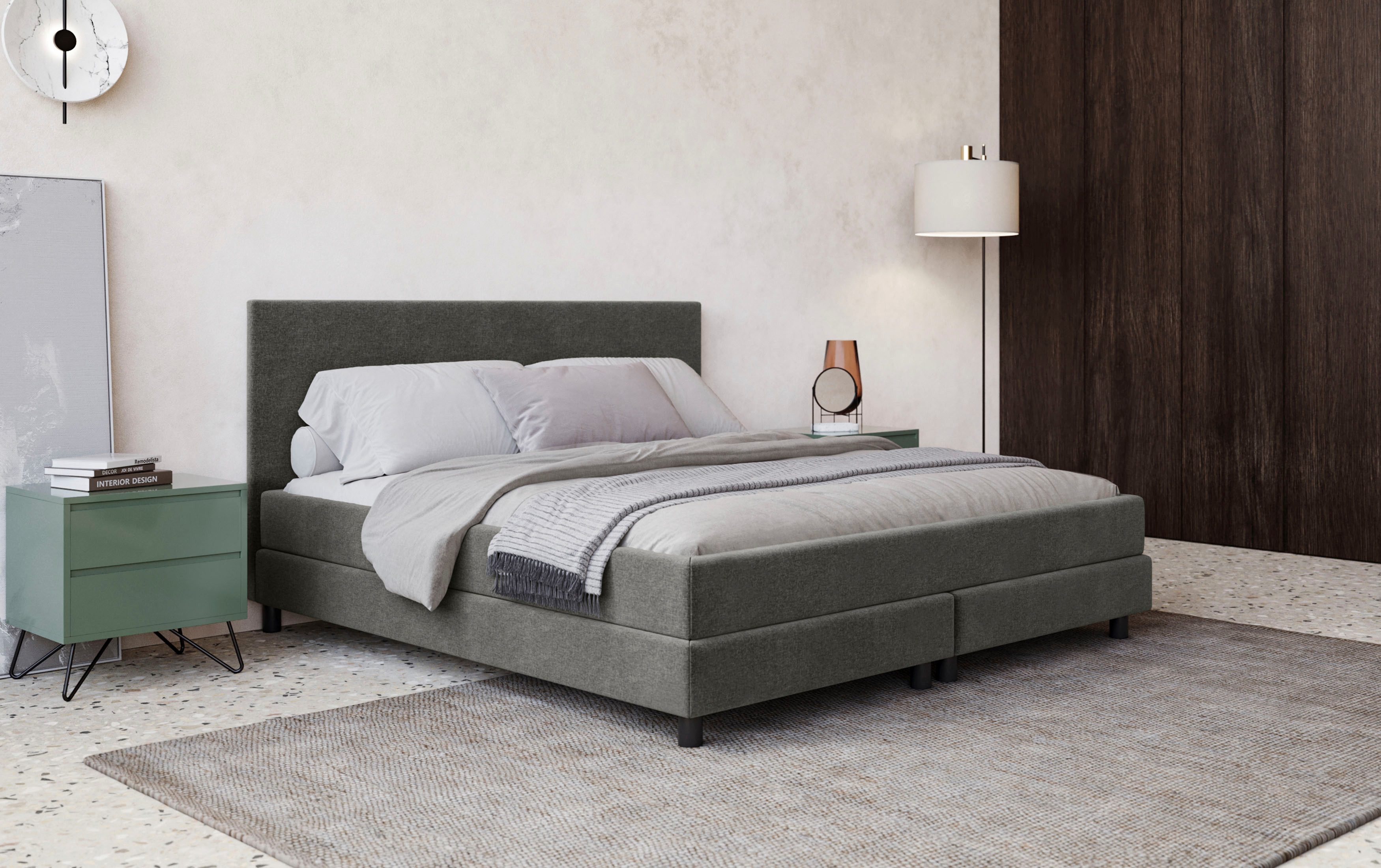 COTTA Boxspring Andorra incl. topper, verkrijgbaar in verschillende breedtes boxsprings grijs