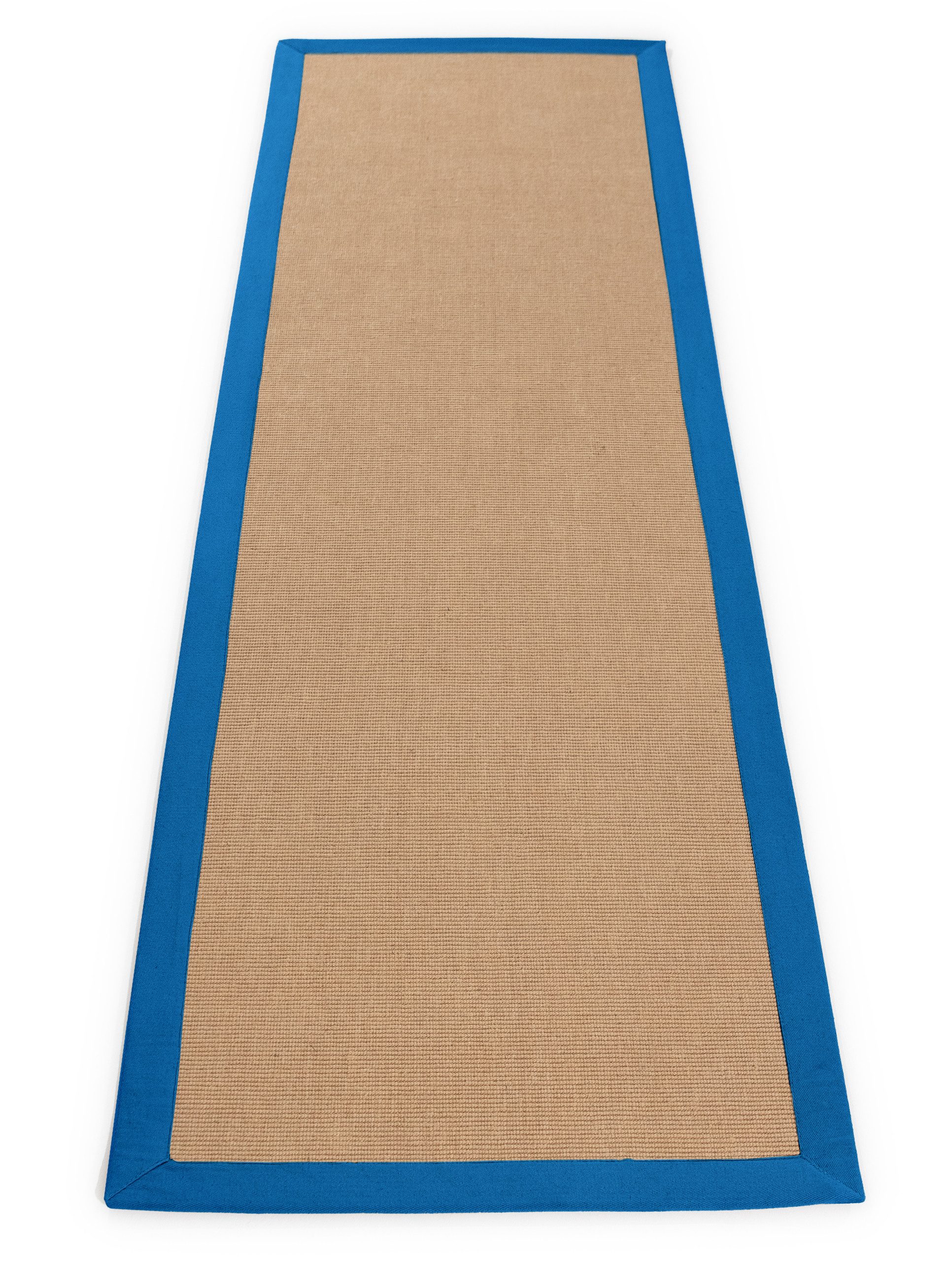 carpetfine Loper Sisal met gekleurd randdessin, antislip achterzijde