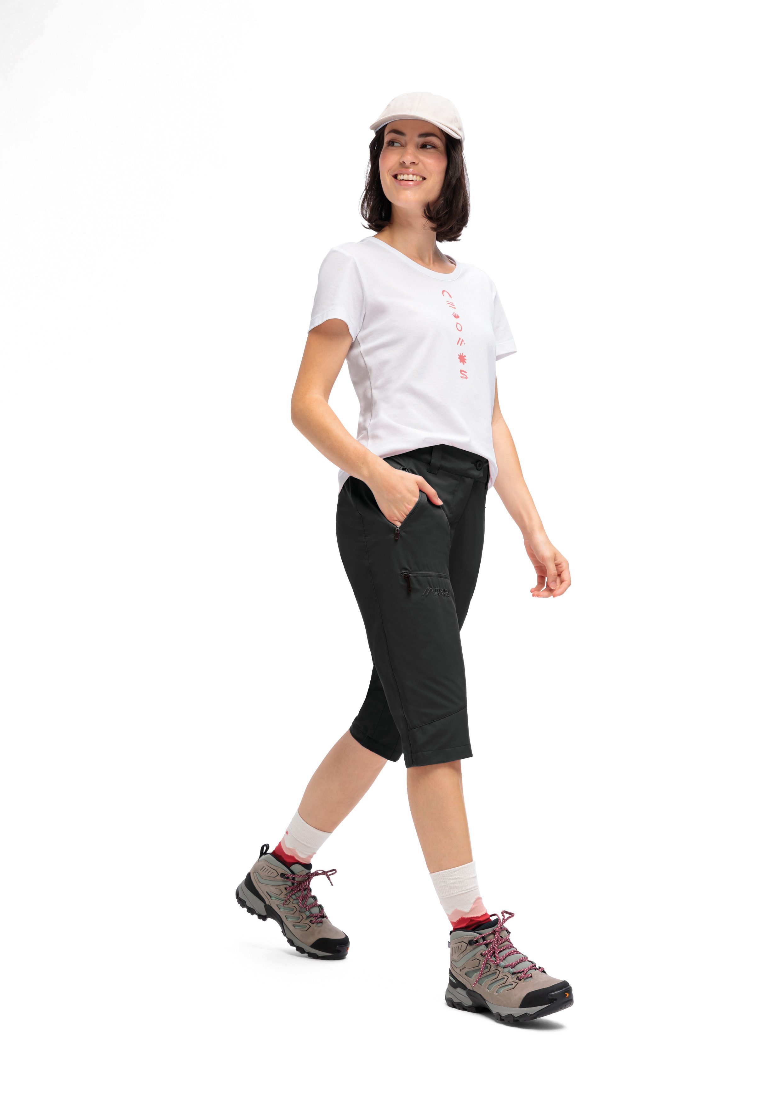 Maier Sports Outdoorbroek Lulaka capri loop Dames wandelbroek, elastische functionele broek met 3 zakken, regular fit