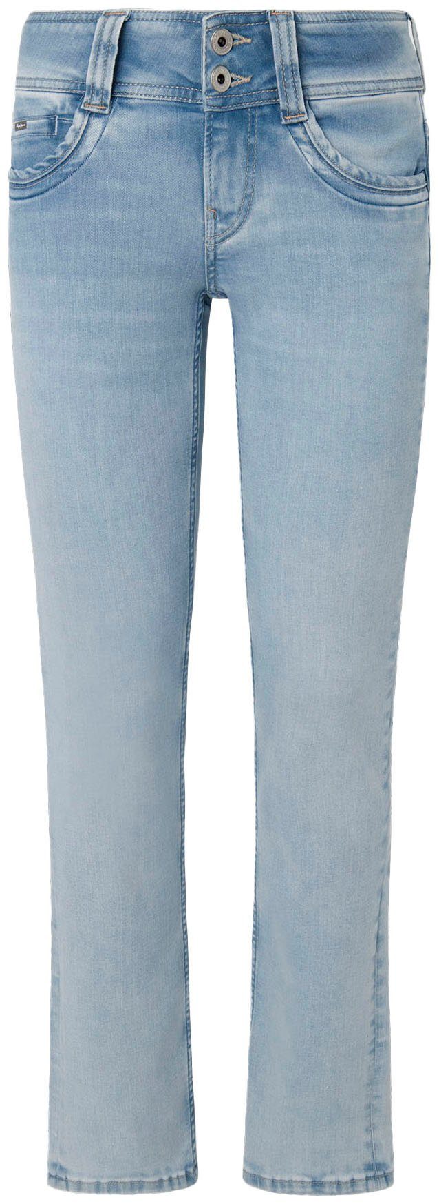 Pepe Jeans Slim fit jeans met 2-knoopsluiting