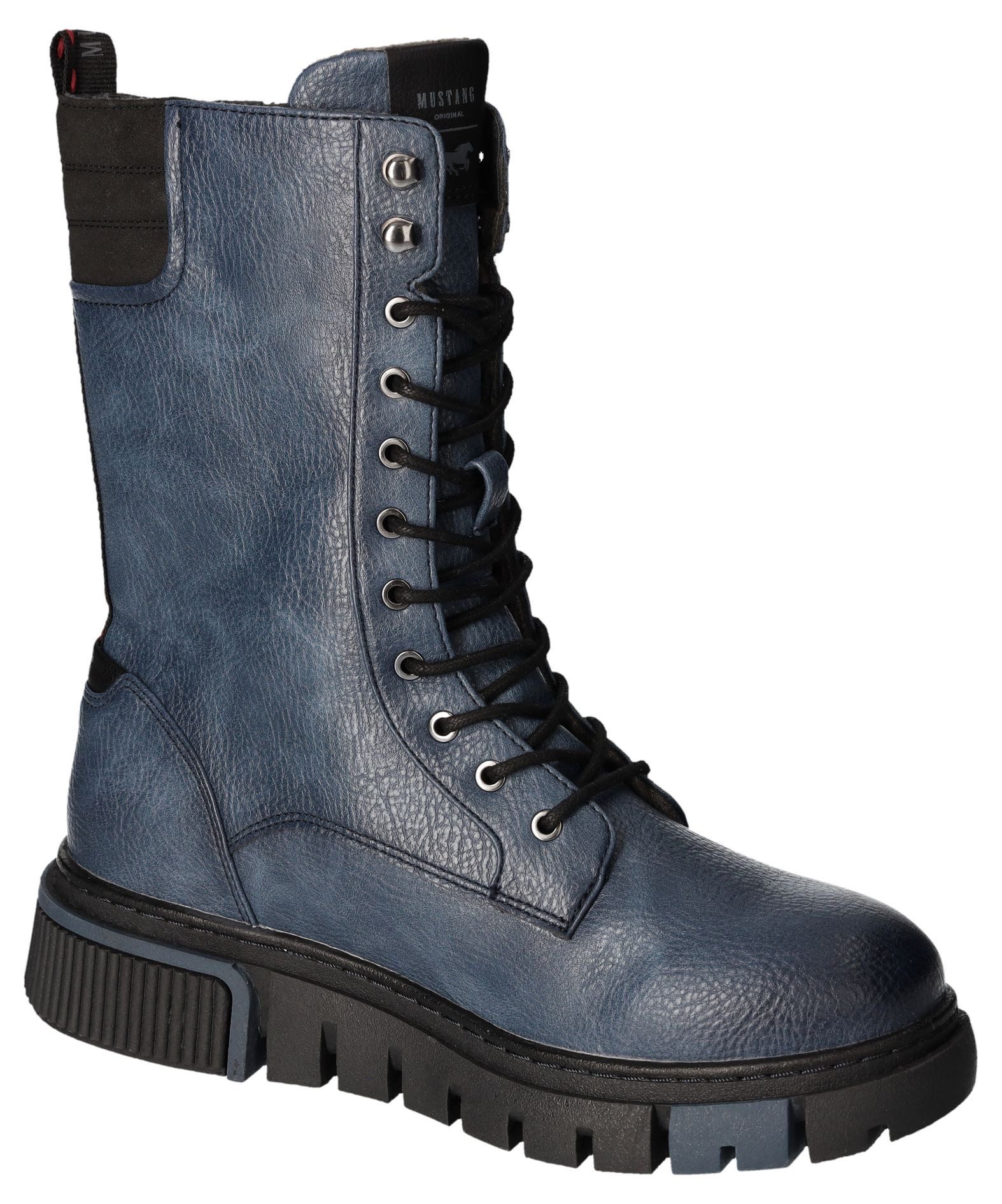 Mustang Shoes Veterschoenen enkellaars, plateaulaarzen, festival, met nagelversiering