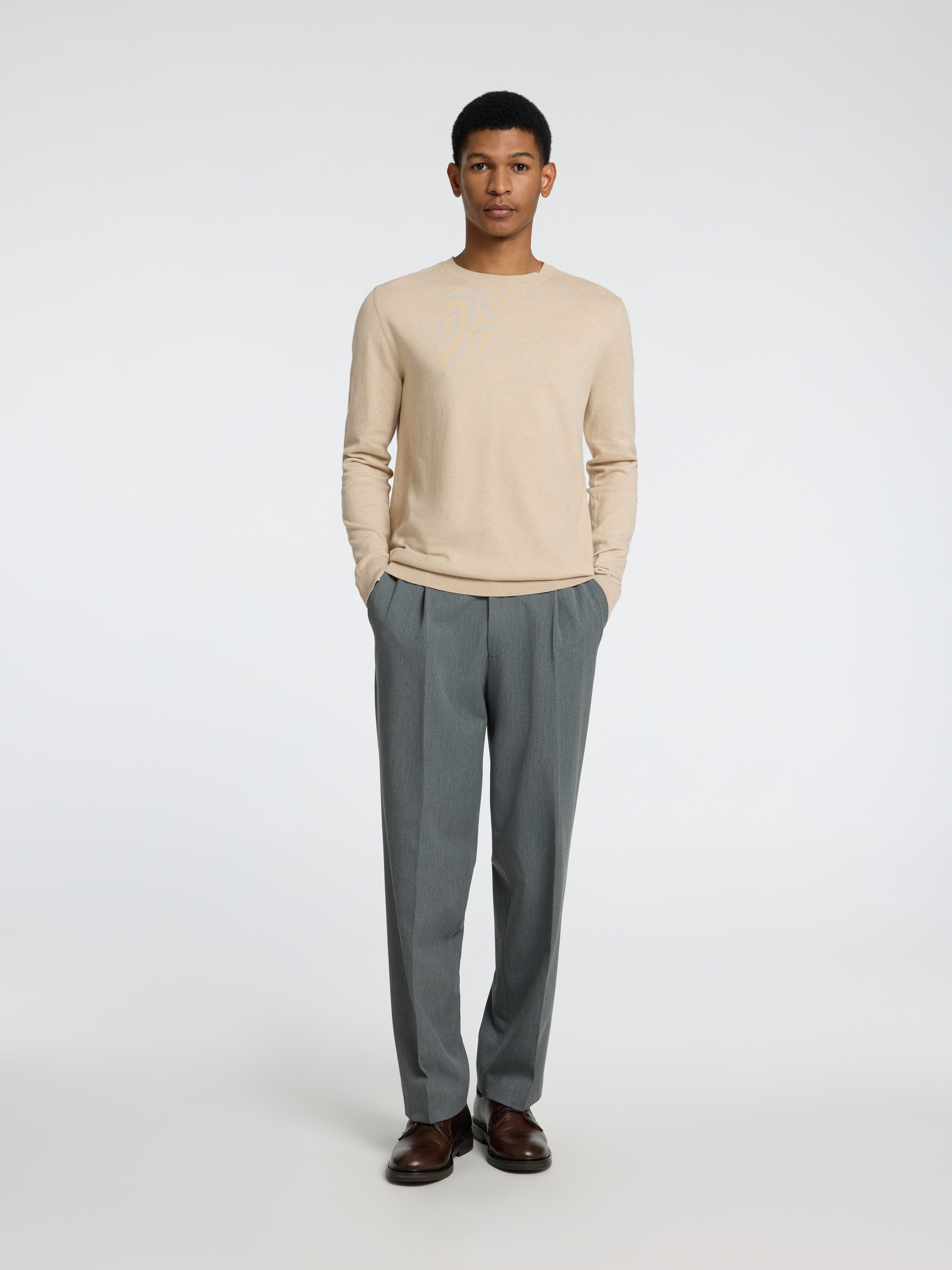 SELECTED HOMME Gebreide trui SLHBERG CREW NECK NOOS